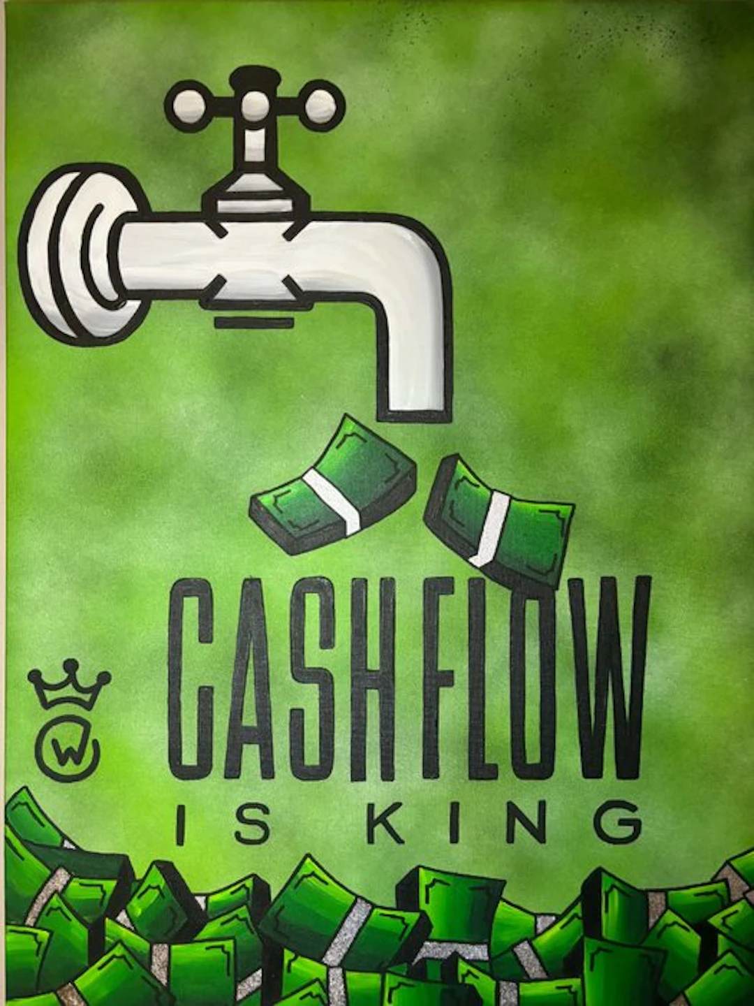 Xavier Van Walsem (1980) - Monopoly cash flow is king silverleaf handpainted