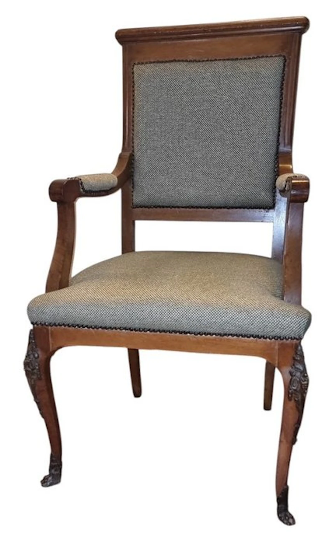 Armchair - Wood, Textile - Solid wood throne - H: 110 cm
