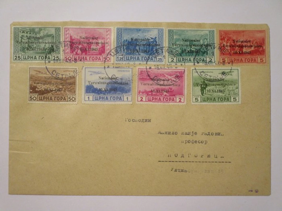 Italy - German occupation RARE envelope Montenegro...