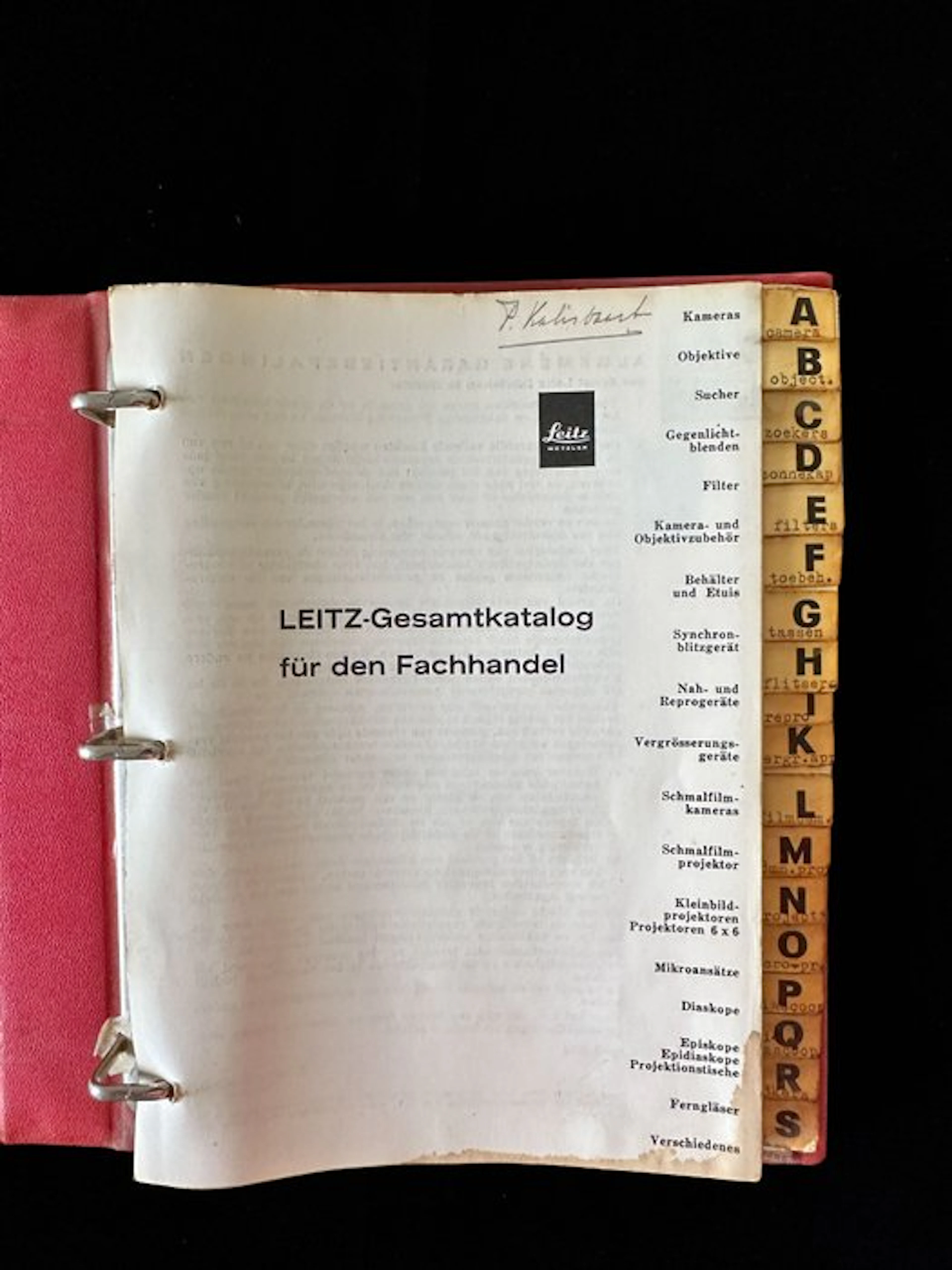 Ernst Leitz Wetzlar - Leitz-Gesamtkatalog fur den Fachnadel - 1961