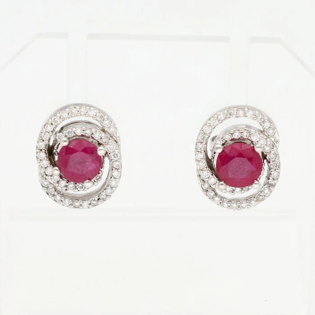 Earrings - 14 kt. White gold Diamond (Natural)