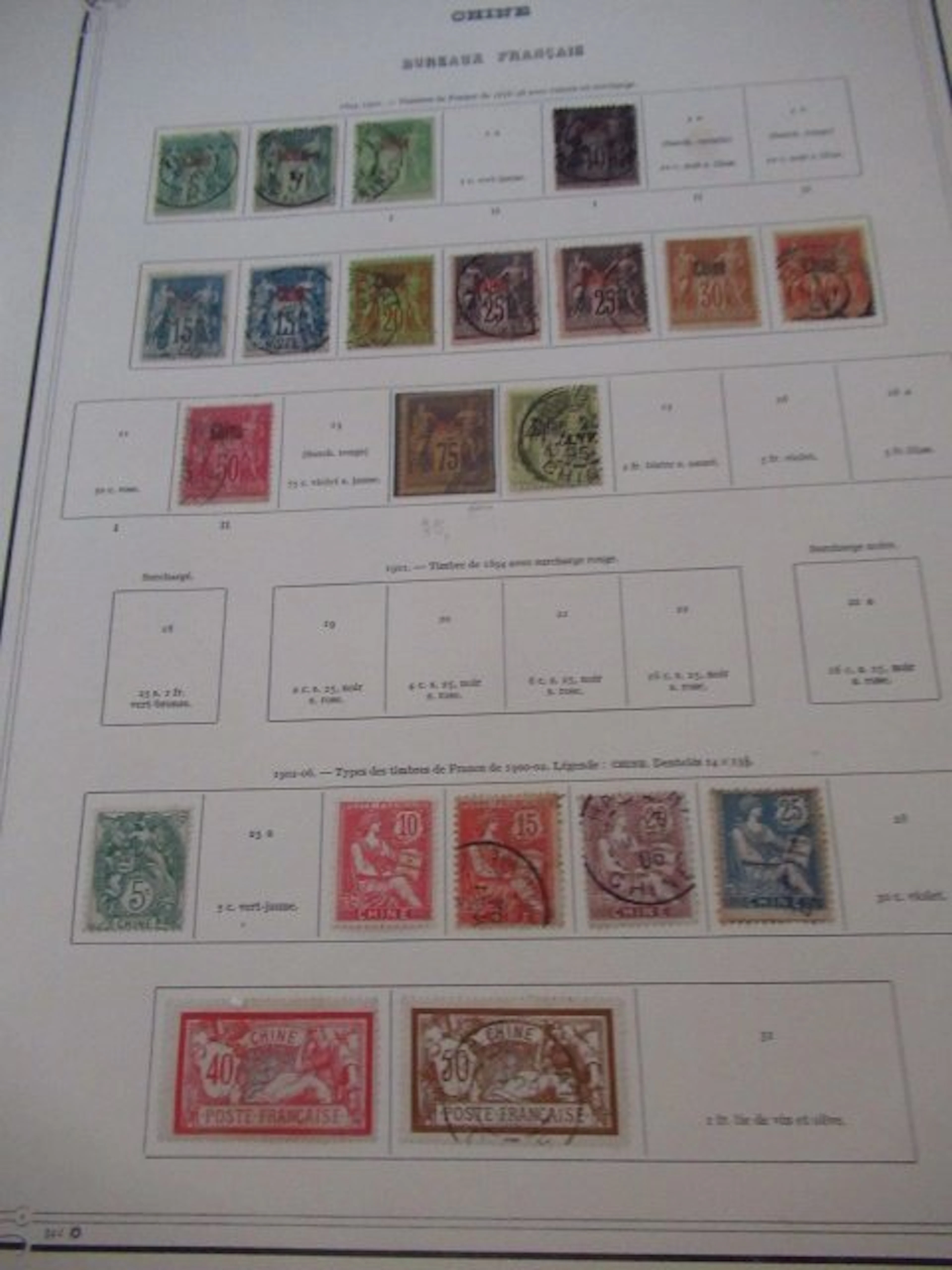 Asia - French post offices, stamp collection.