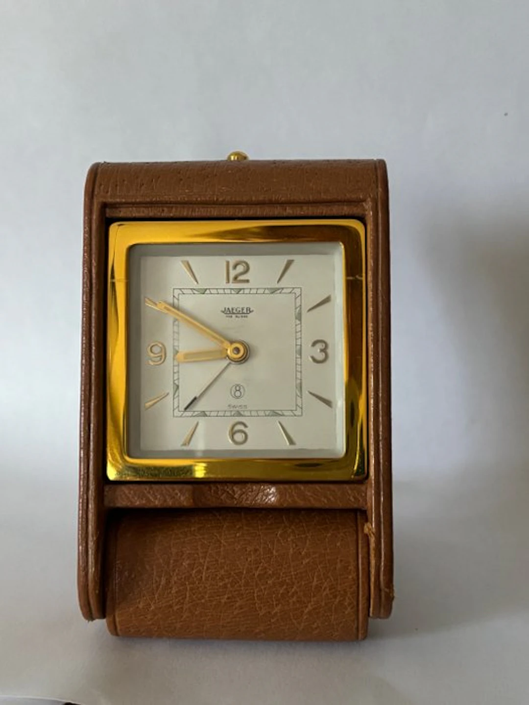 Alarm clock - Jaeger-LeCoultre - Art Deco Brass, Leather - 1930-1940