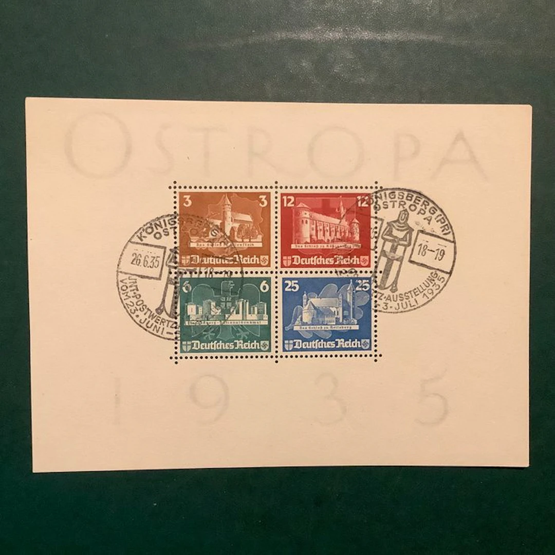 German Empire 1935 - OSTROPA block with CTO stamp Königsberg