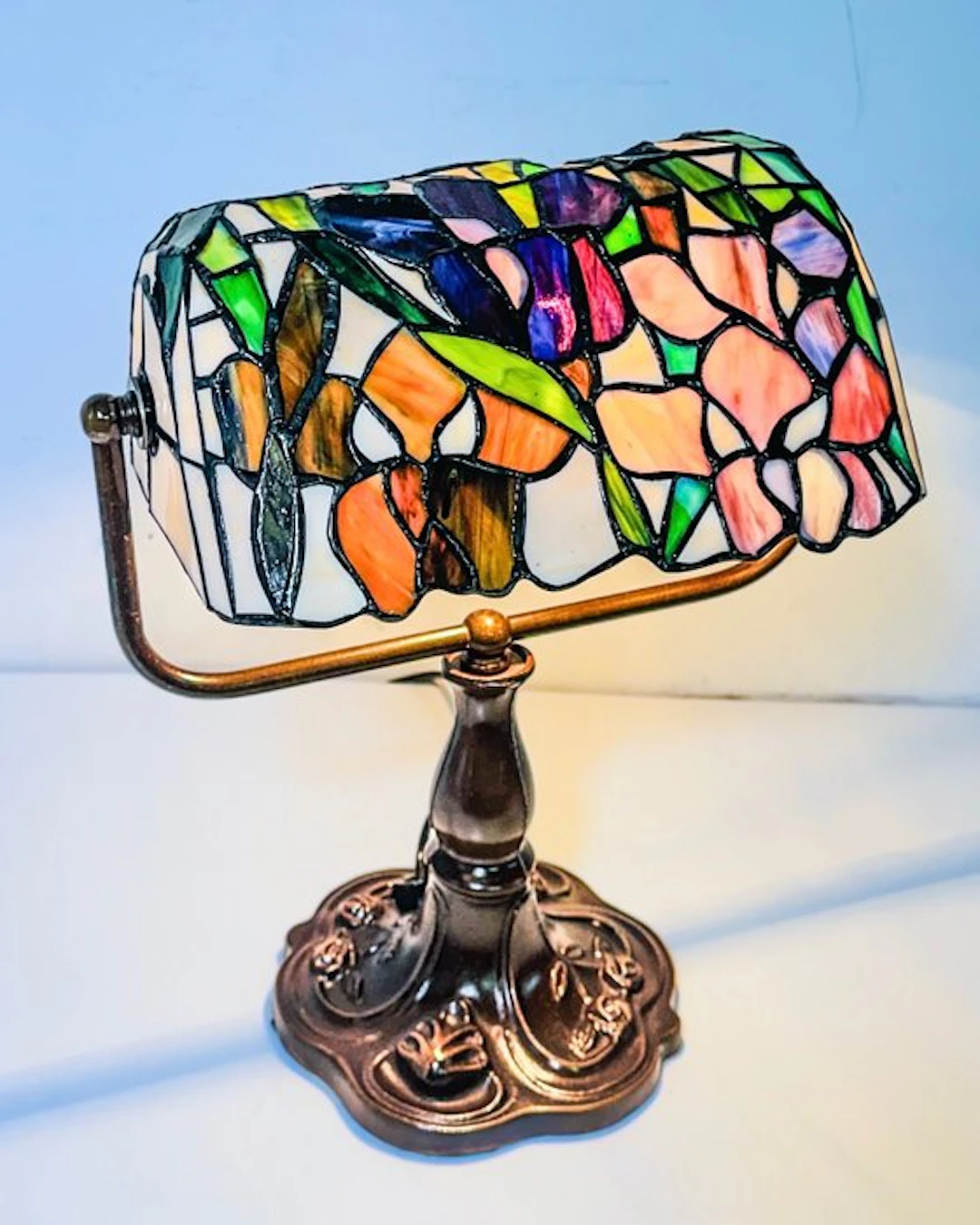 Lampe de notaire / banque - Lamp - Stained glass