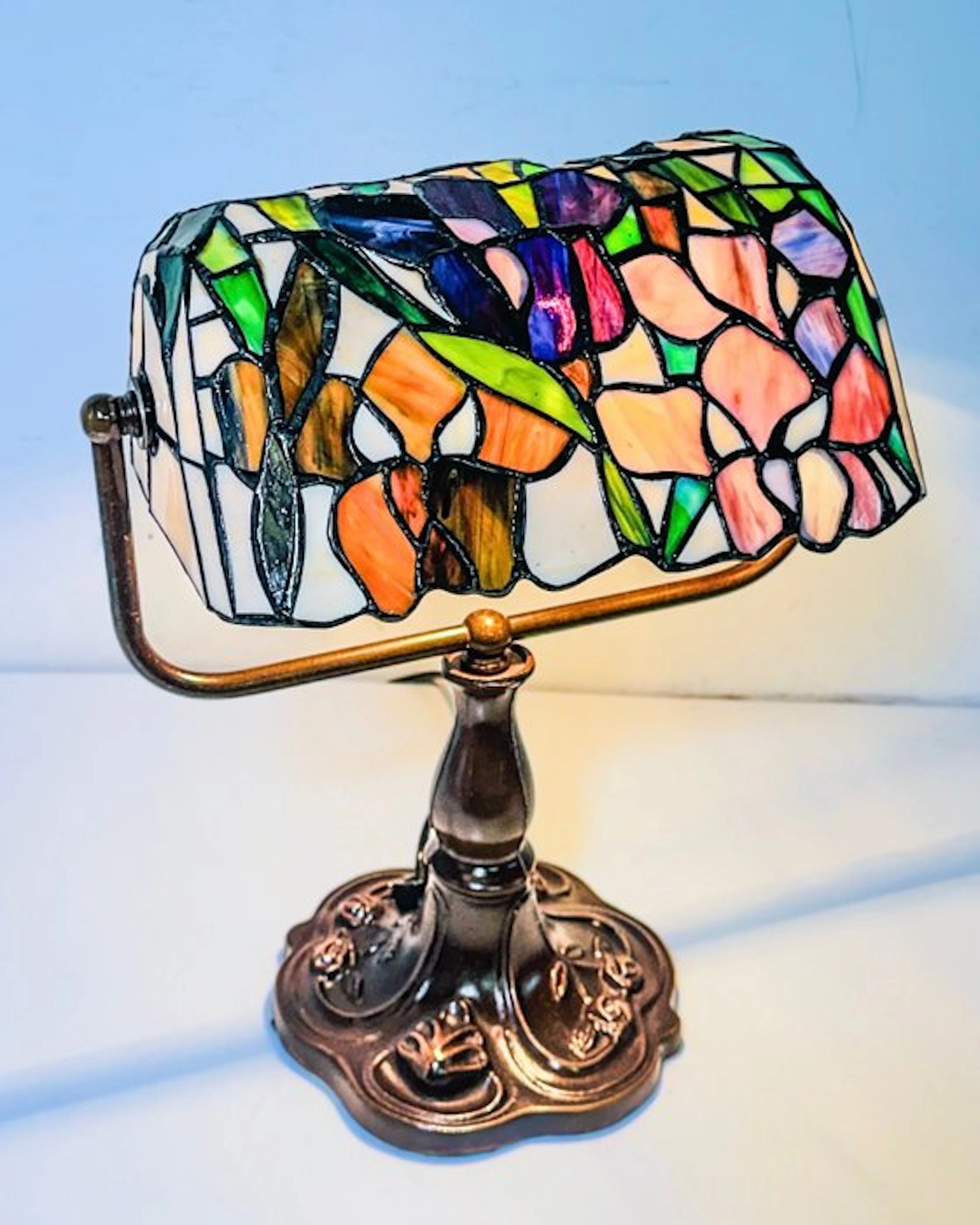 Lampe de notaire / banque - Lamp - Stained glass