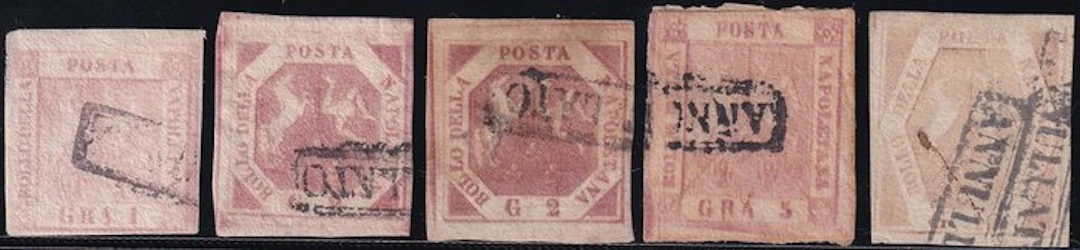 Italian Ancient States - Naples 1858 - Series of 5 denominations