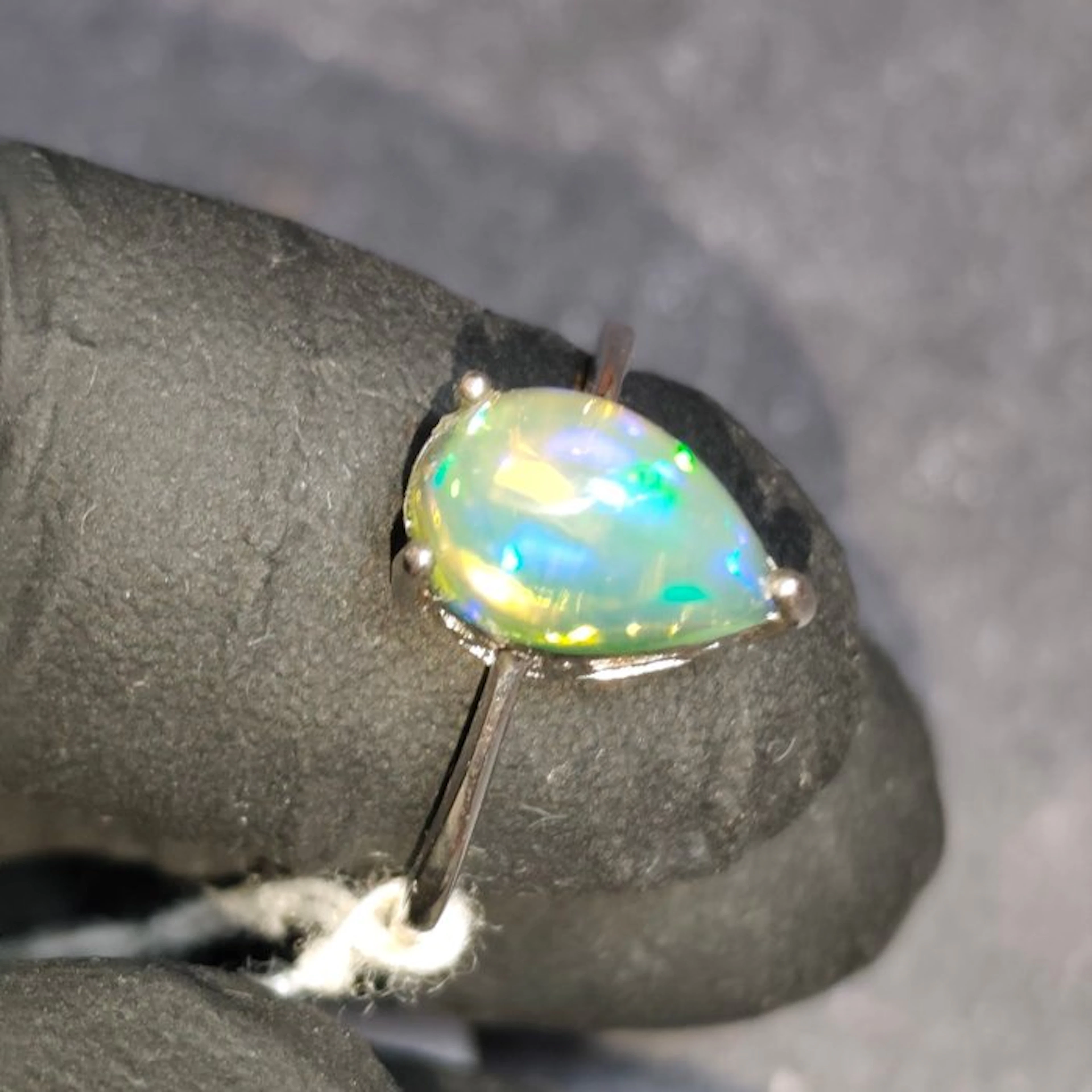 S925 silver ring with opal crystal, Welo Jewellery- 2.01 g - (1)