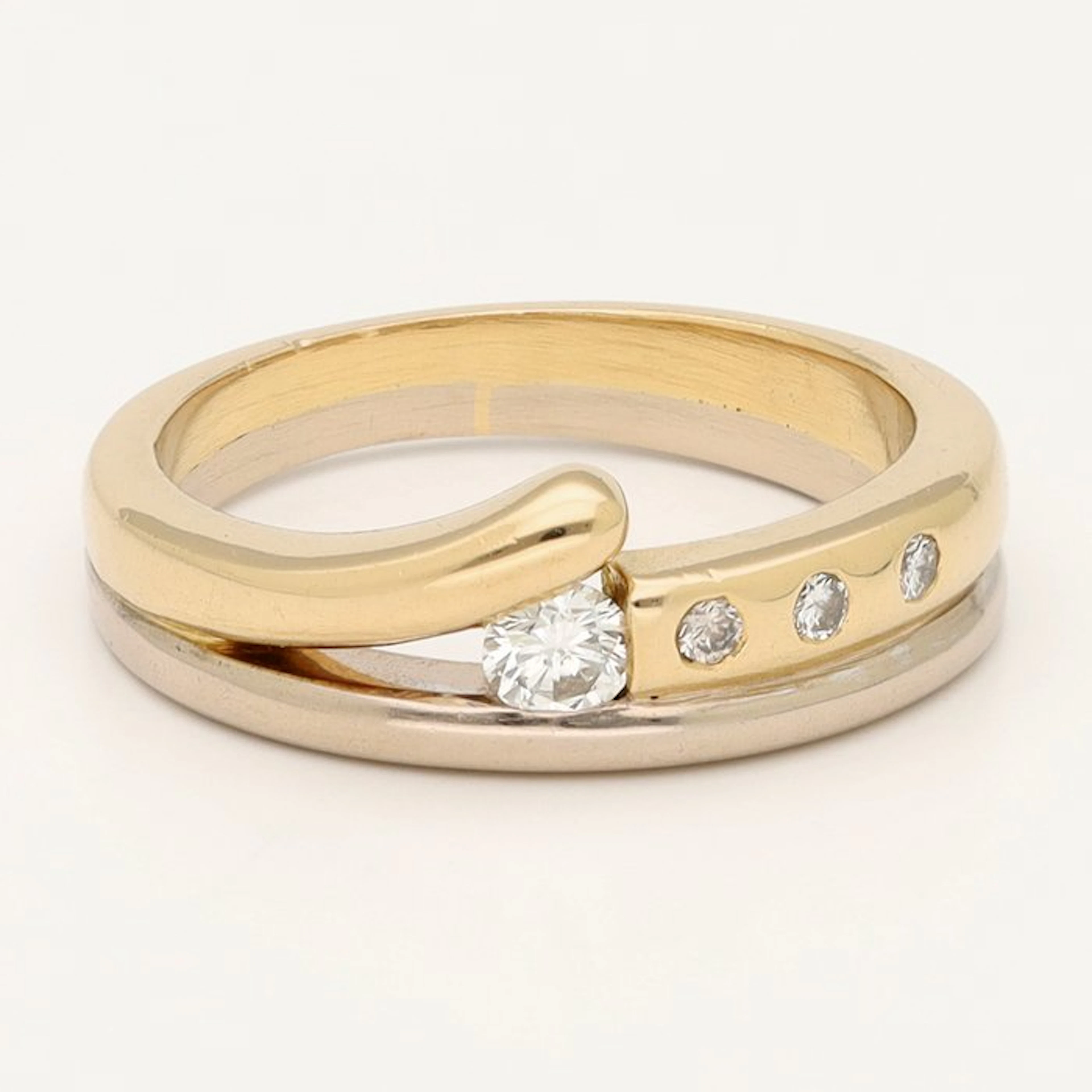 Ring - 18 kt. Yellow gold, White gold Diamond (Natural)