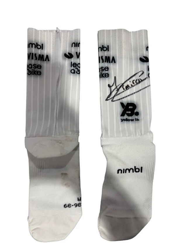 Team Visma | Lease a Bike - Signed Aero Socks - Edoardo Affini