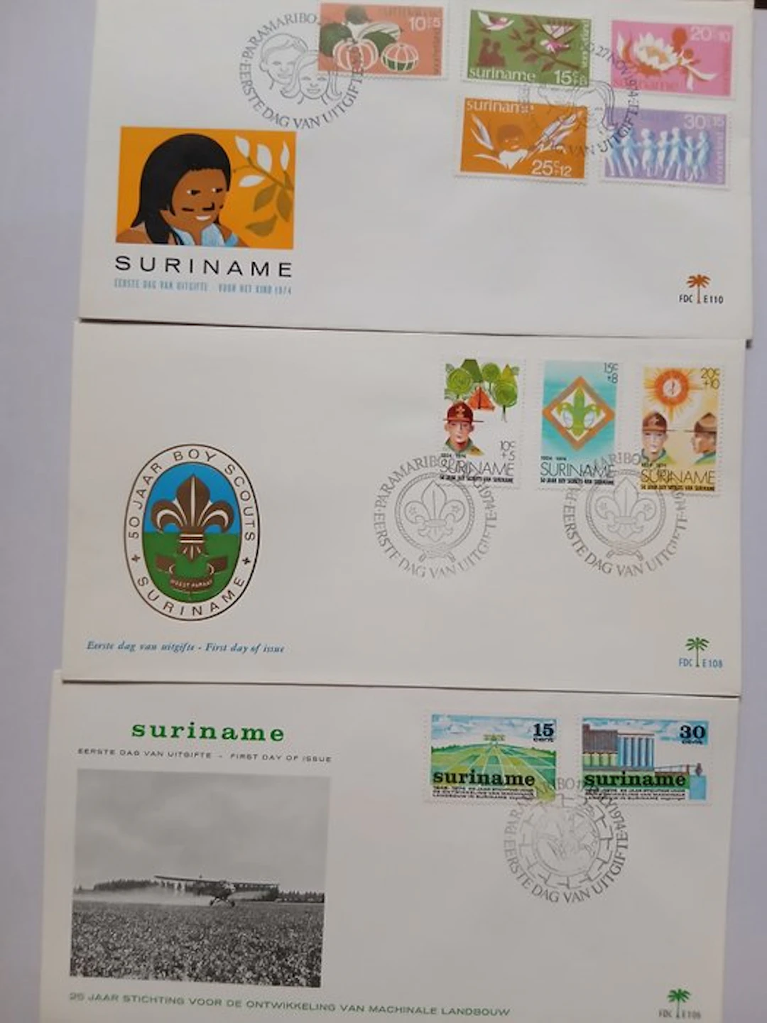 Suriname 1961/1975 - FDC's Suriname