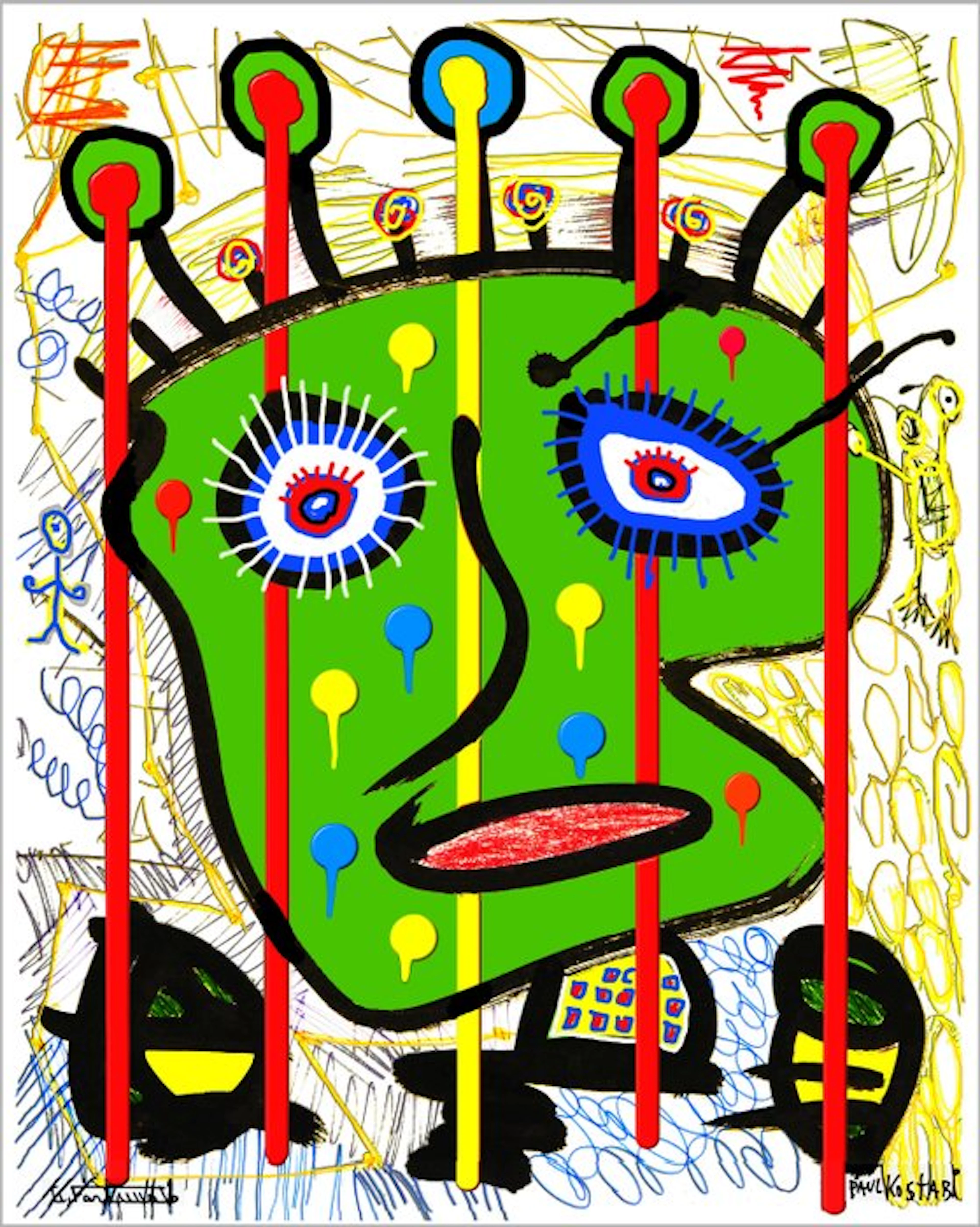 Paul Kostabi (1962) Giuseppe Fortunato - Italia (1956) - KF1525