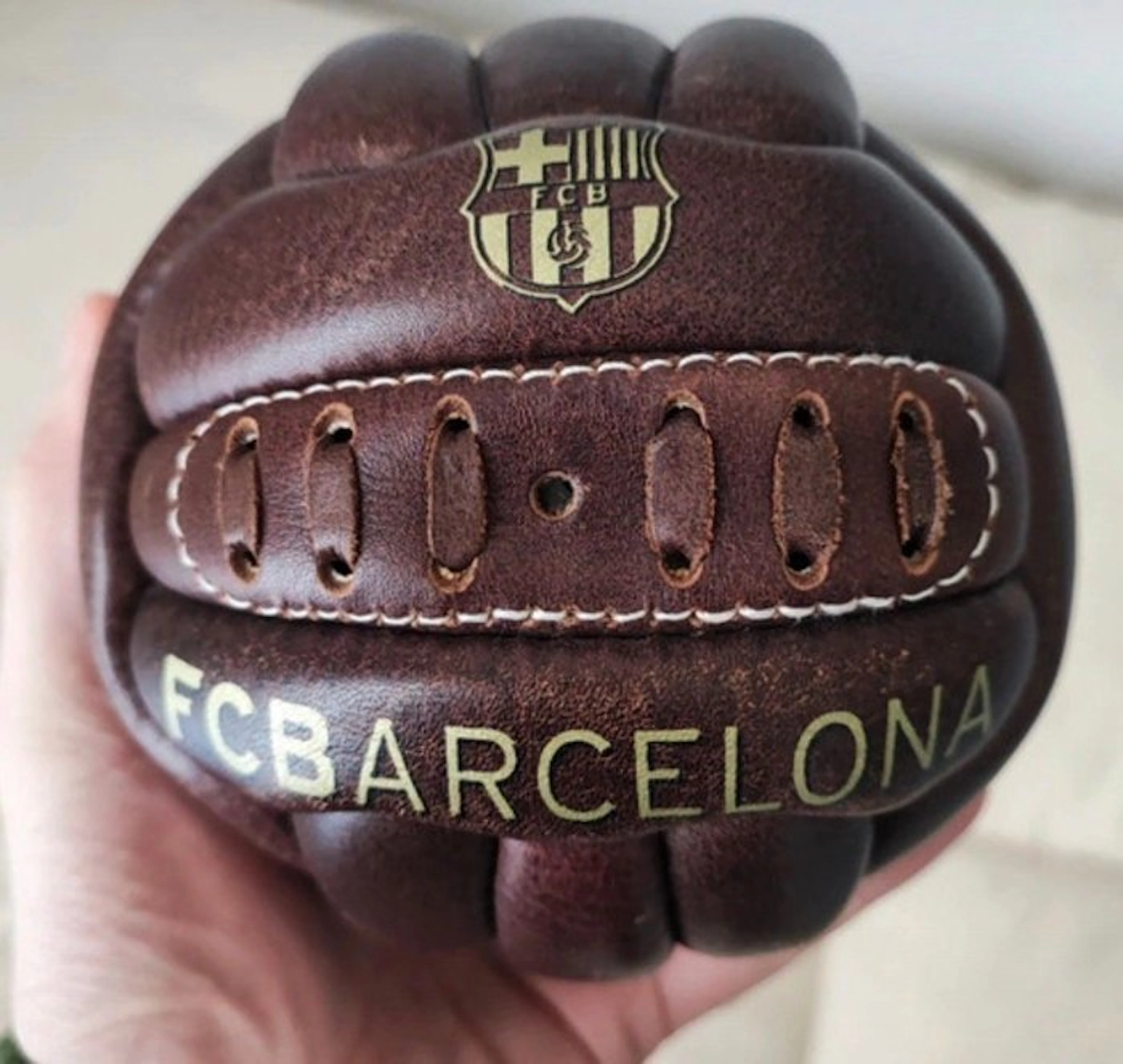 Vintage leather soccer ball