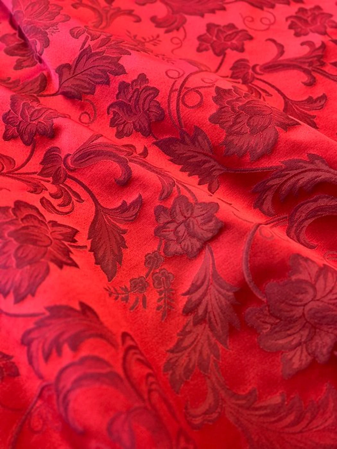 San Leucio - elegant damask upholstery fabric in French Rococo style