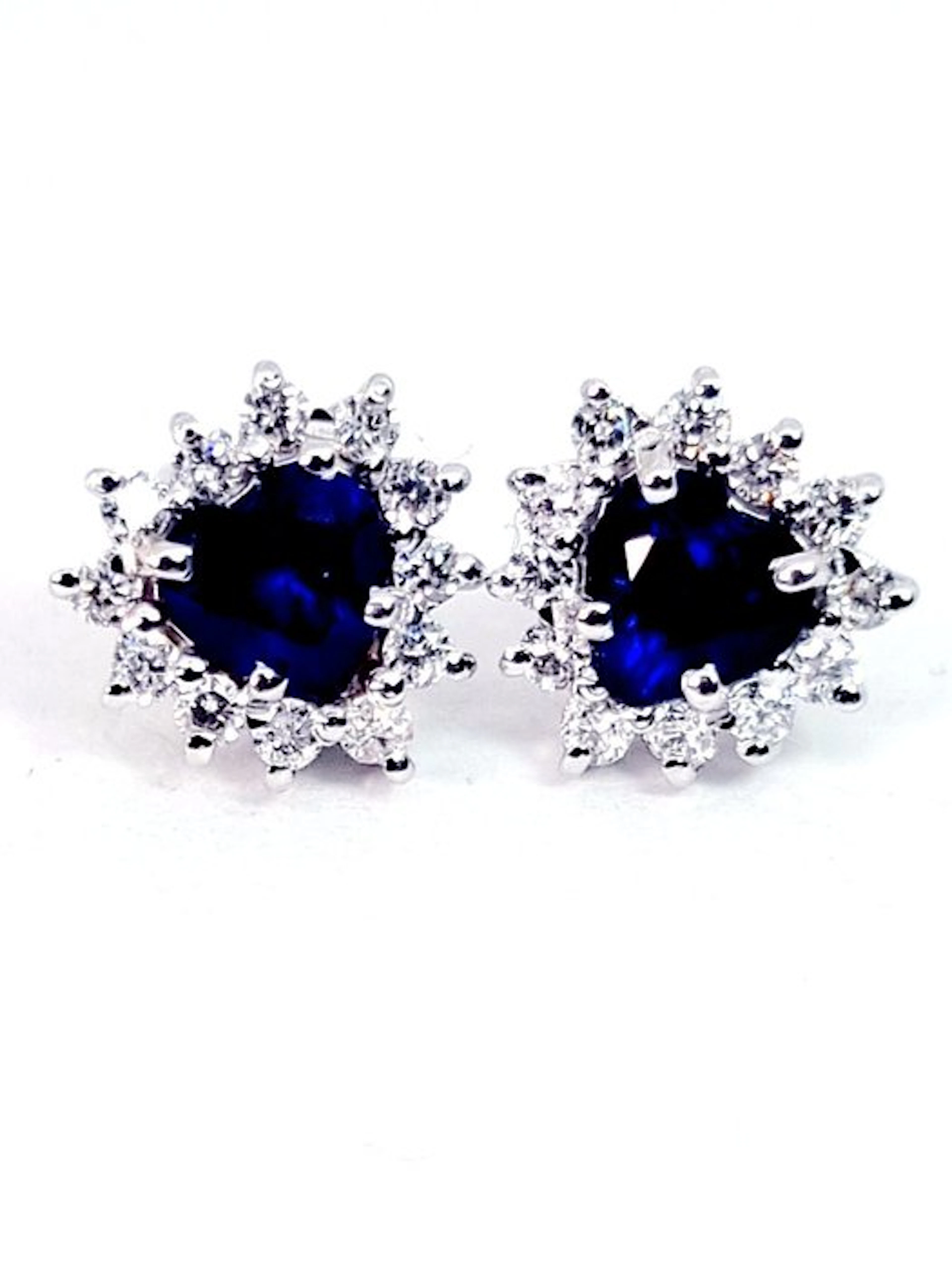 Earrings - 18 kt. White gold Ruby - Diamond