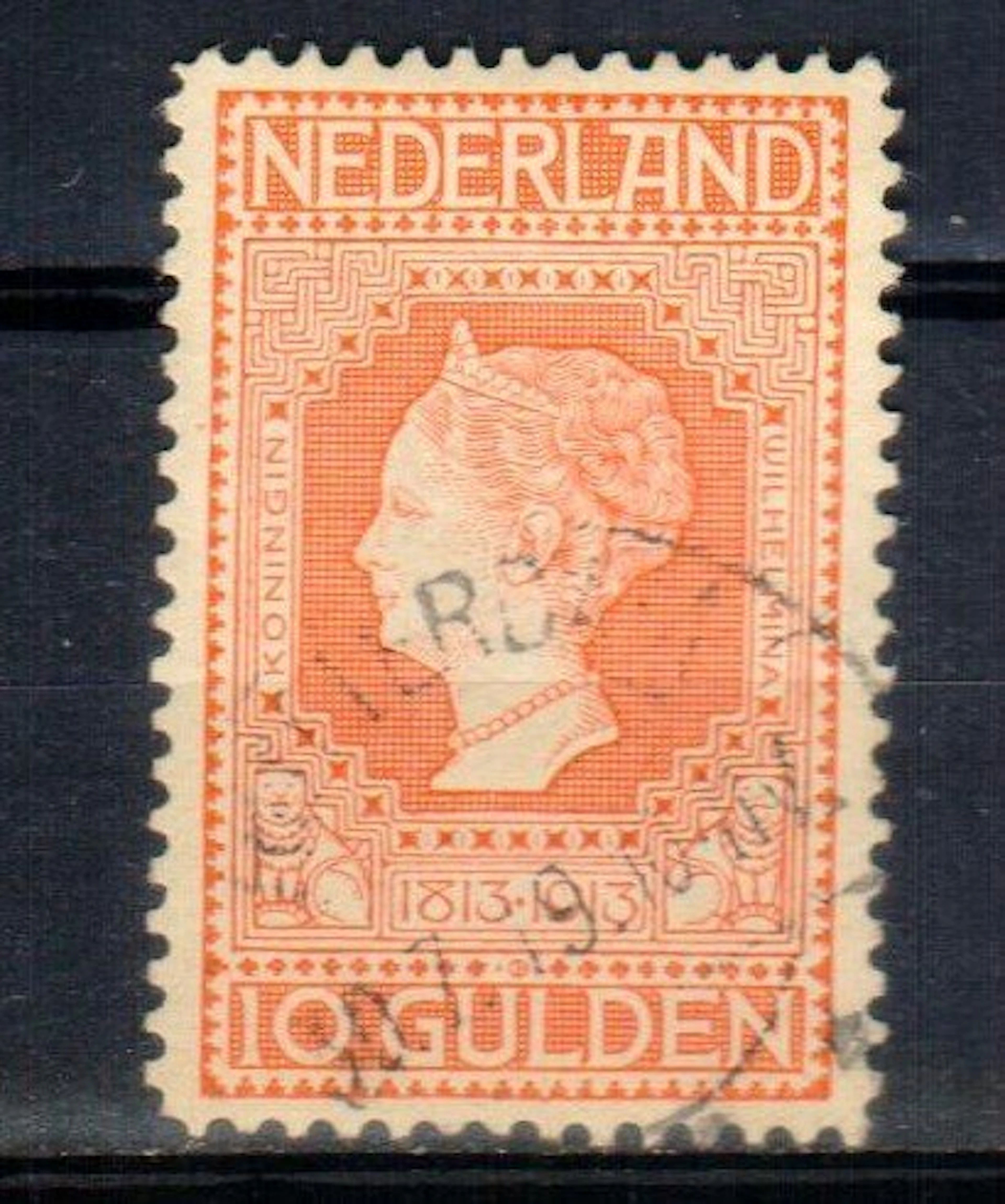 Netherlands 1913 - Jubilee stamp 10 guilders with Certificate C. Muis