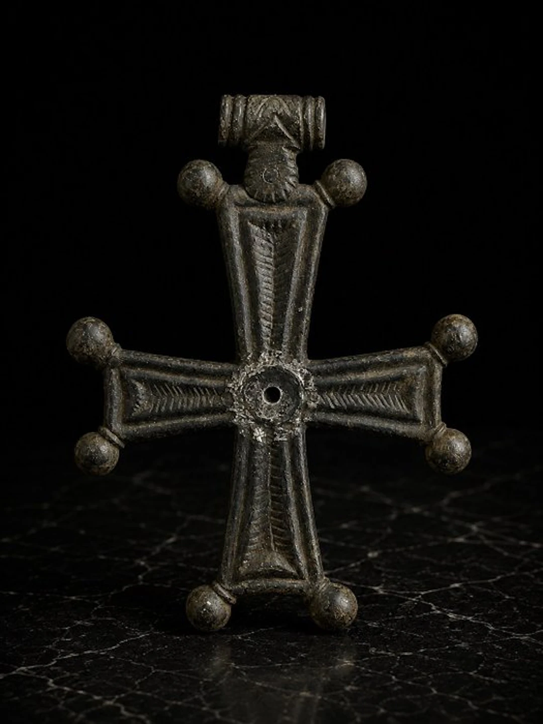 Byzantine Bronze Bronze Cross with Globular Terminals – 7th to 10th Century AD