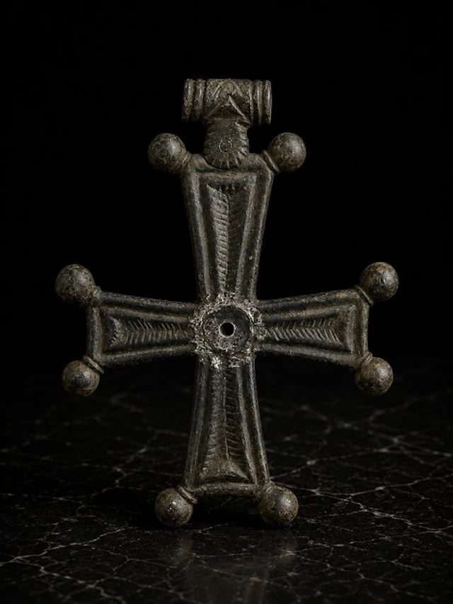 Byzantine Bronze Bronze Cross with Globular Terminals – 7th to 10th Century AD