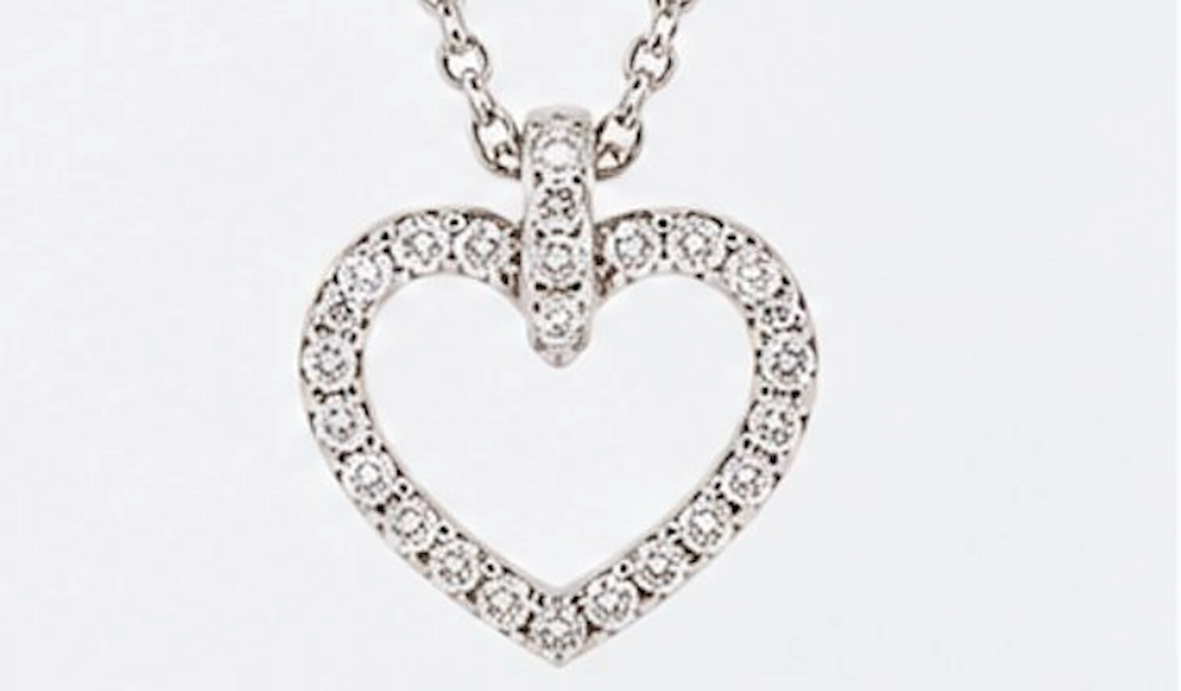 Necklace with pendant - 18 kt. White gold - 0.83ct. tw. - Diamond