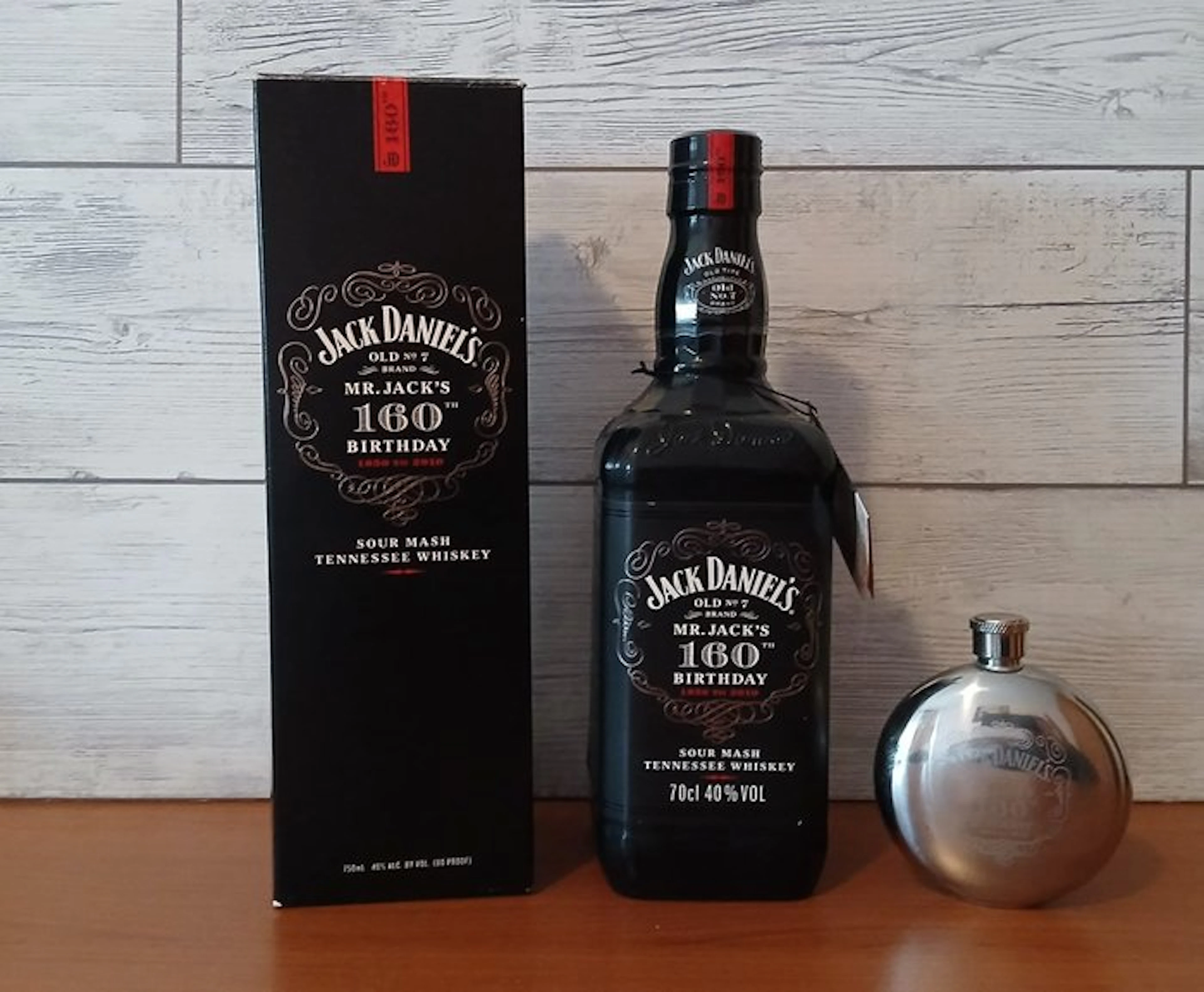 Jack Daniel's Mr Jack's 160th Birthday w/ flask - b. 2010s - 70cl