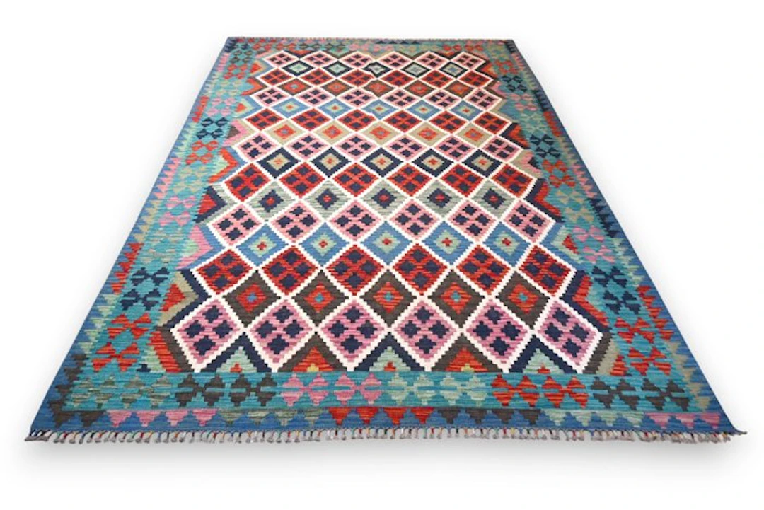 Colorful kilim - unused - Rug - 295 cm - 205 cm - With certificate