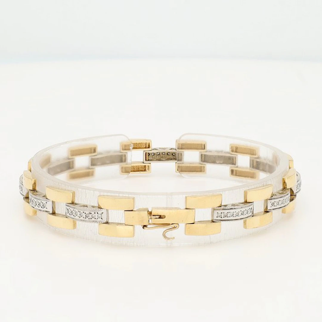 Bracelet - 14 kt. Yellow gold, White gold Diamond (Natural)