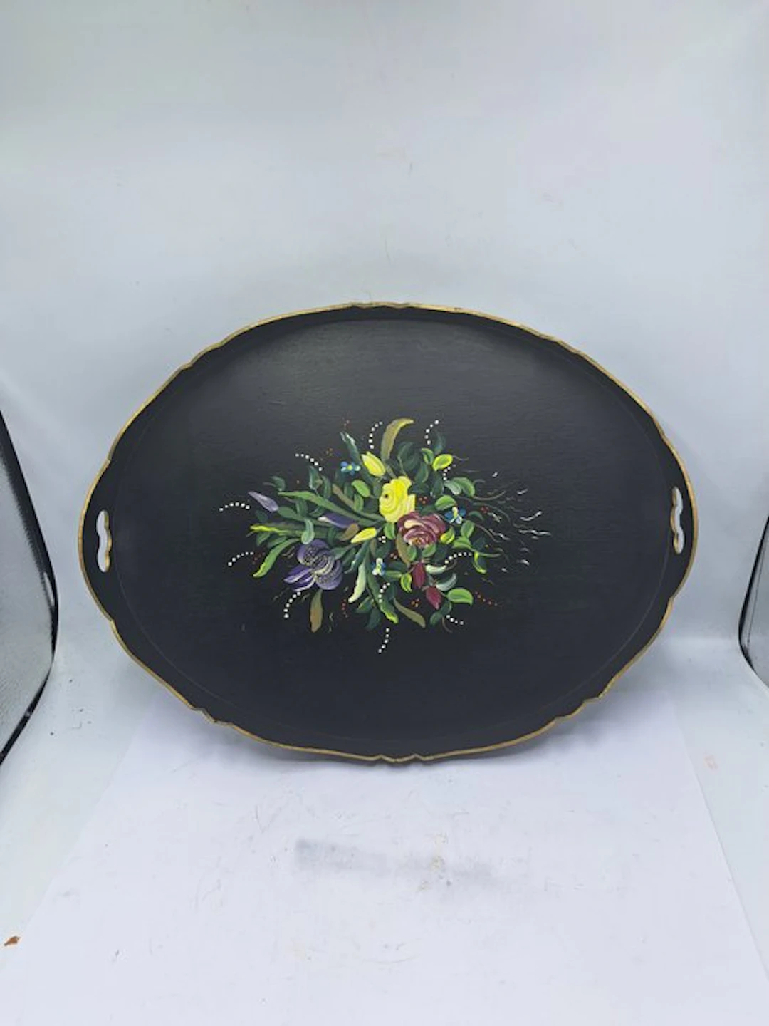 Tray - Oval - Wood - hand-painted