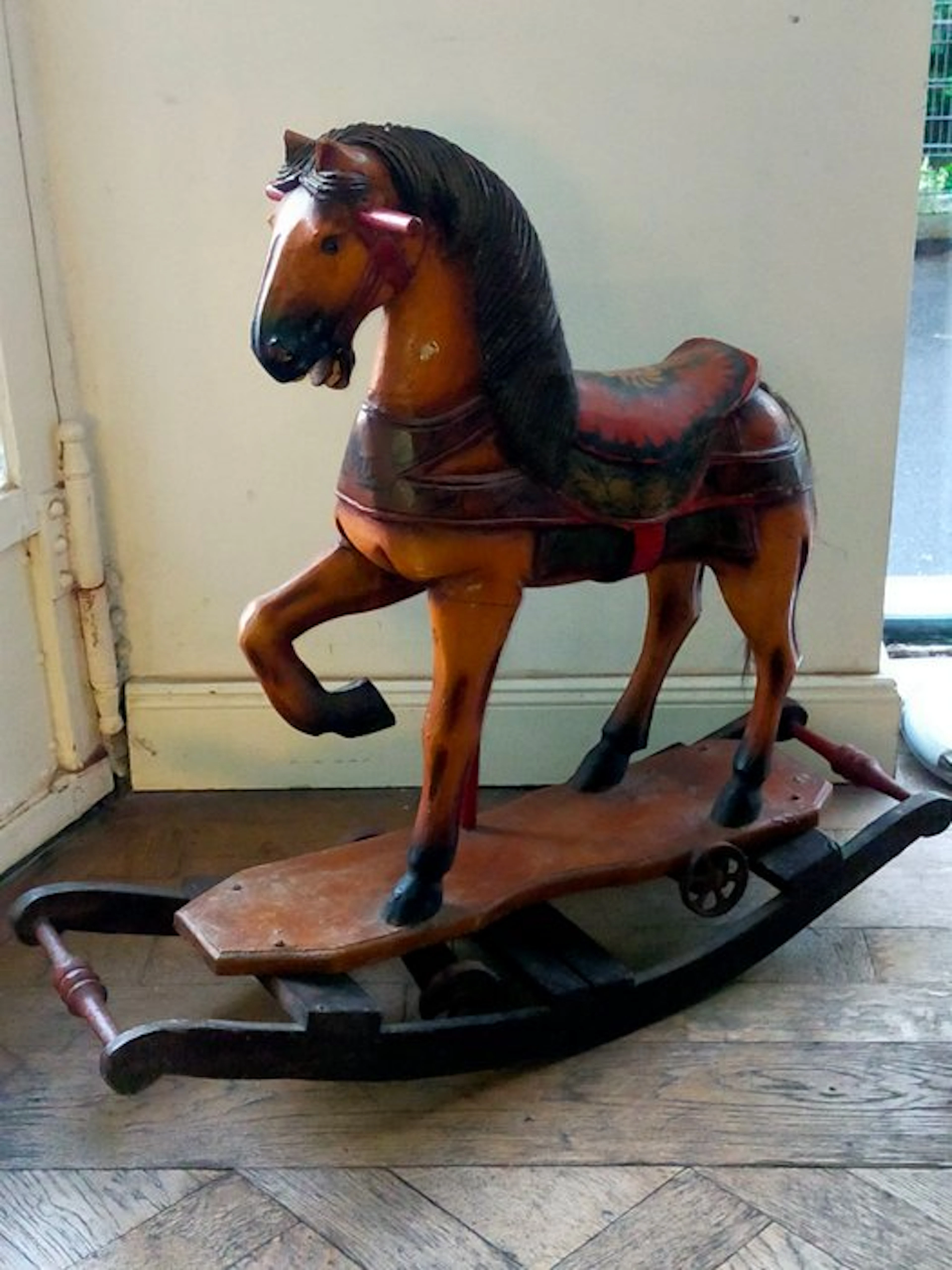 Rocking horse - Antikes Schaukelpferd aus Holz –...