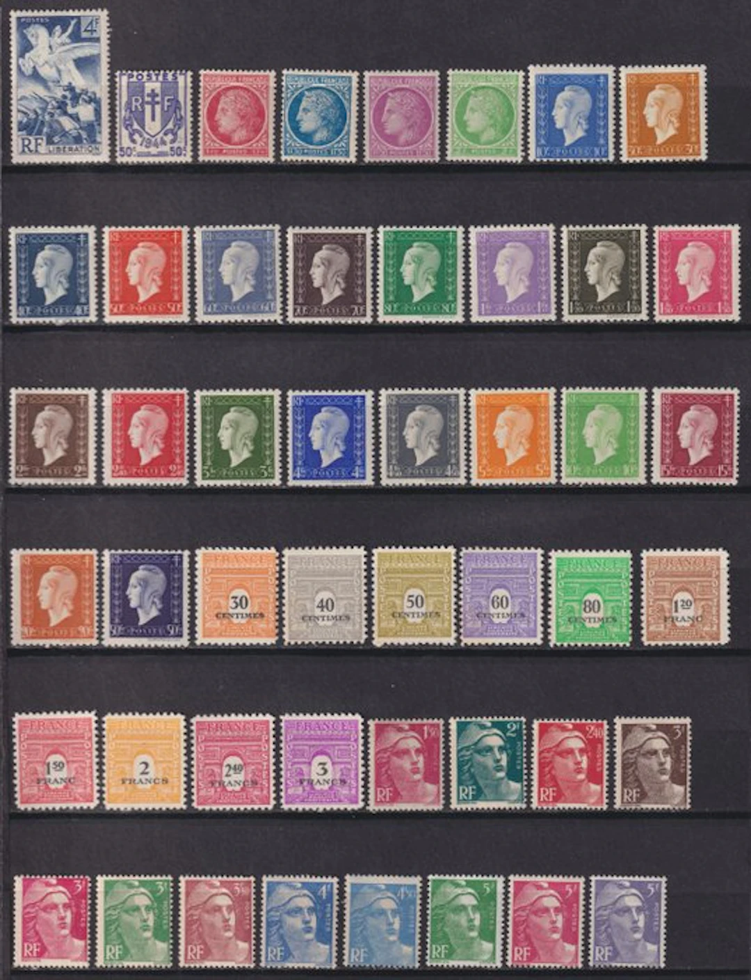 France 1945/1959 - "Modern" stamps from No
