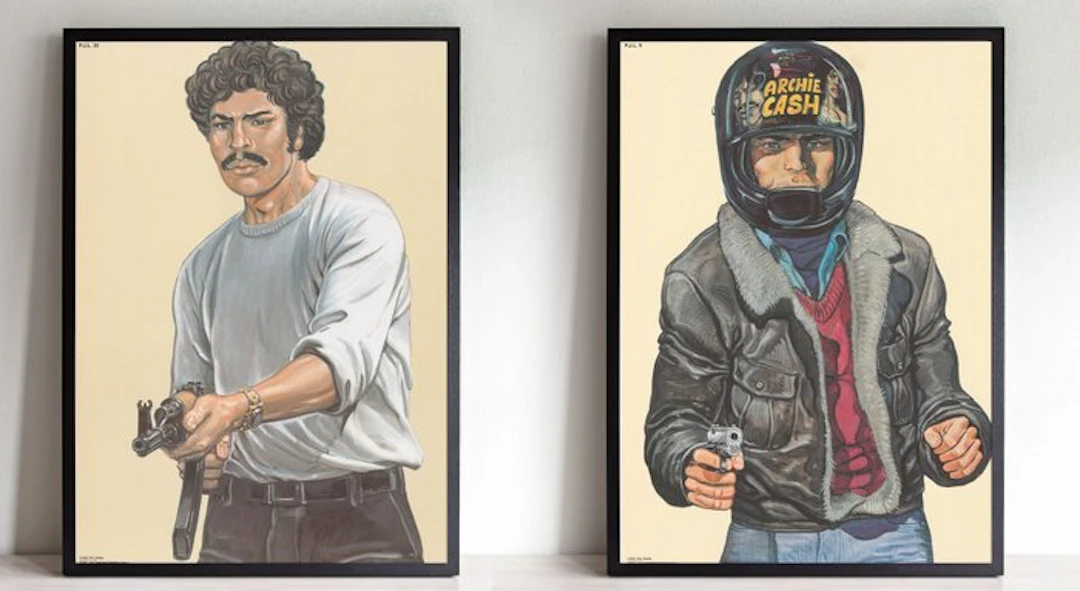 Malik (William Tai) - 2 poster-bersaglio vintage da poligono - Archie Cash