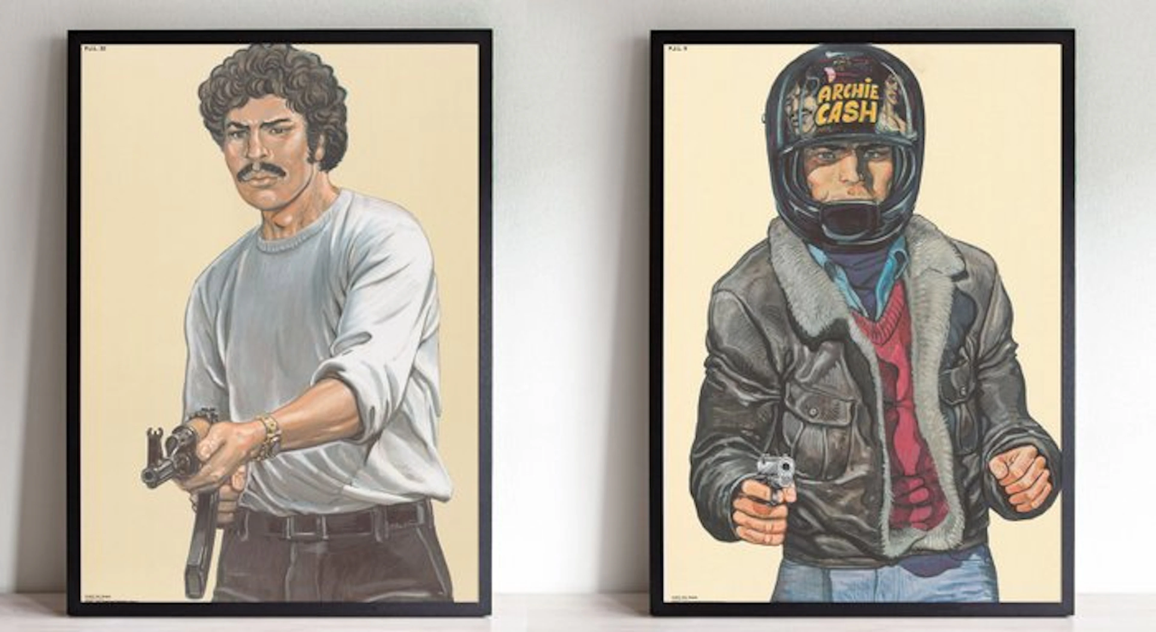 Malik (William Tai) - 2 poster-bersaglio vintage da poligono - Archie Cash