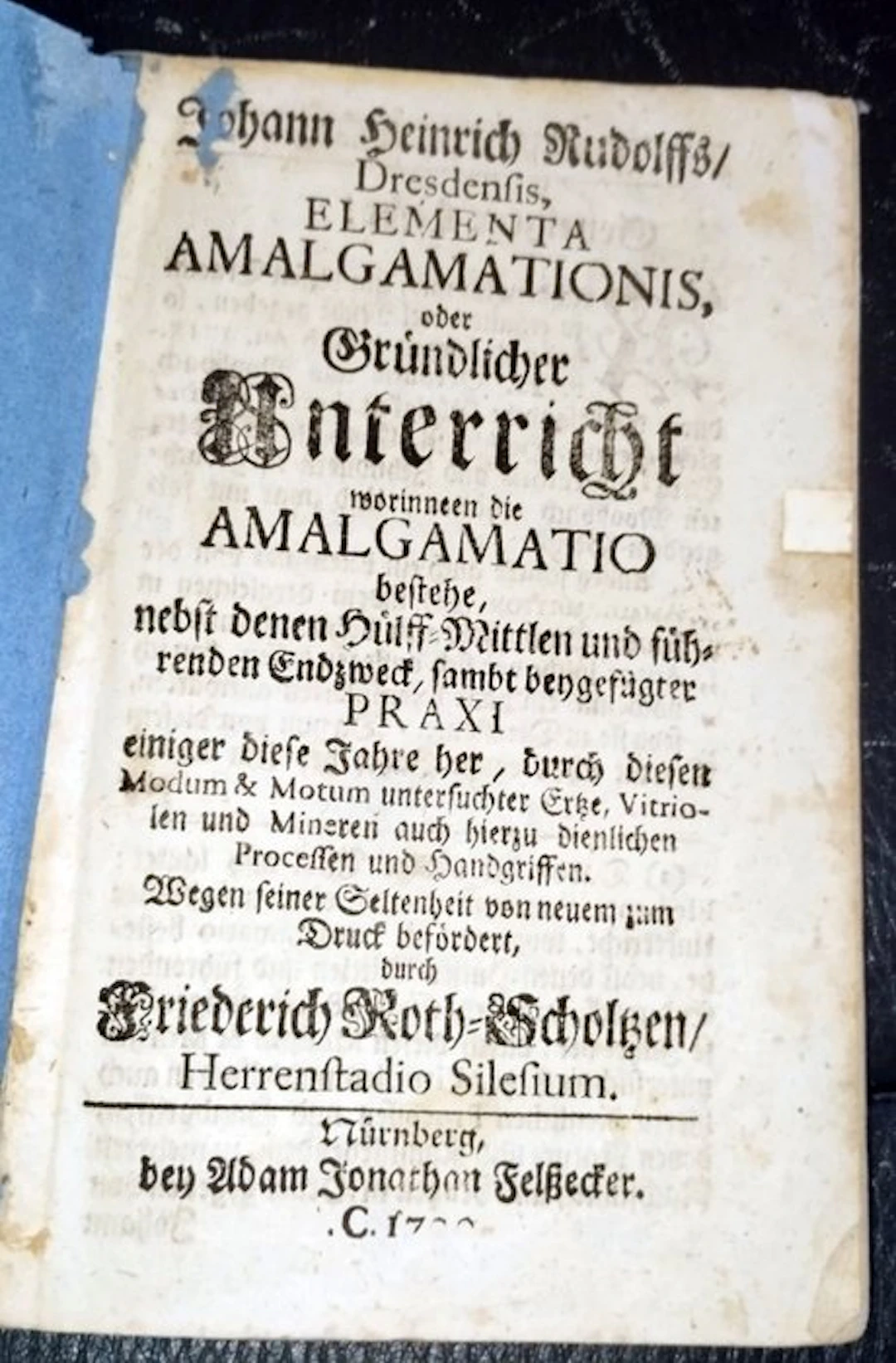 Rudolff, Johann Heinrich - Elementa Amalgamationis
