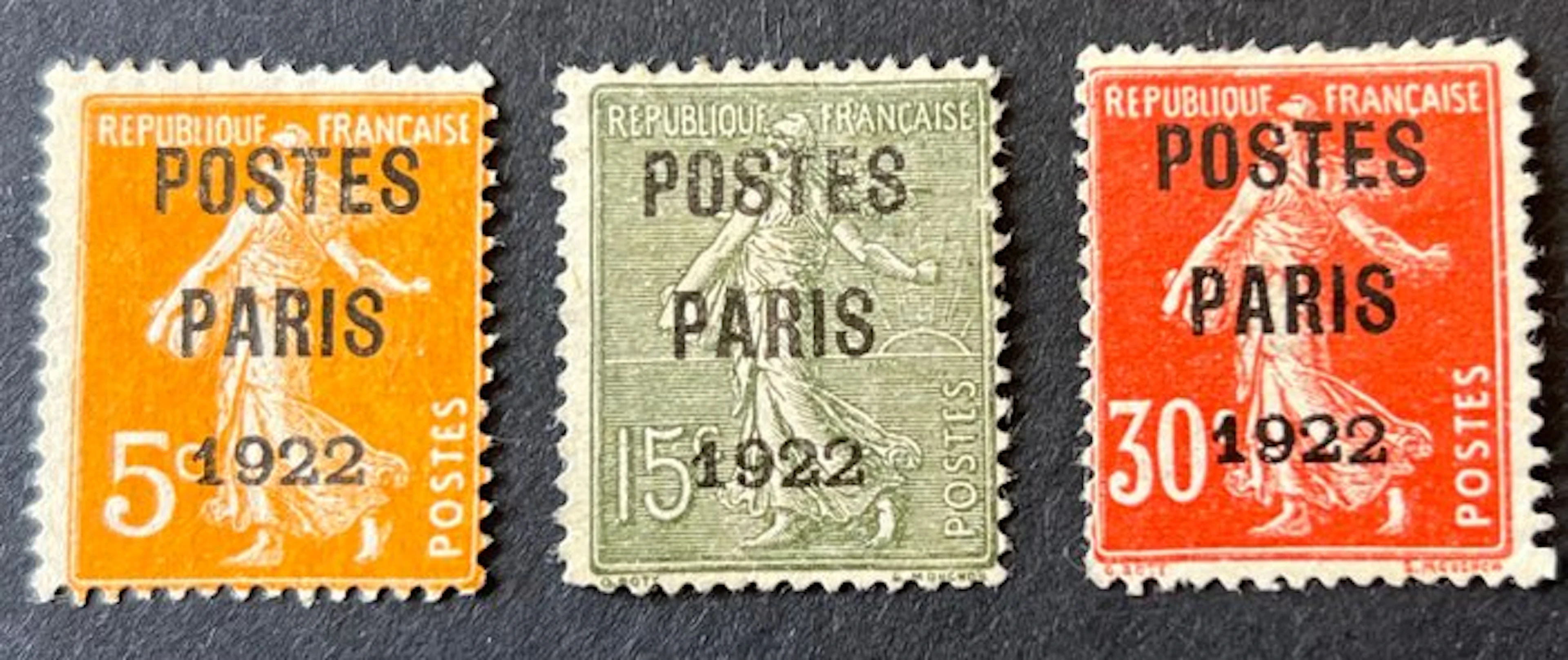 France 1922 - France pre-obliterated stamps