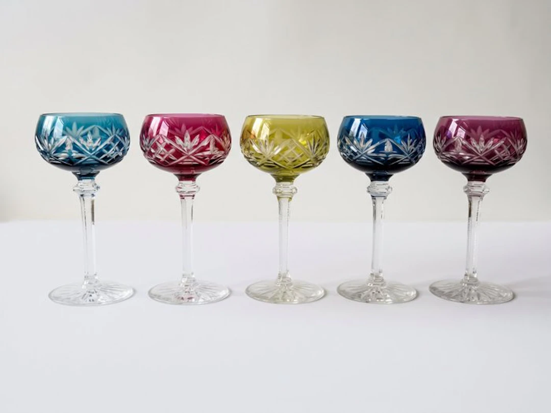 Attr. Val Saint Lambert - Wine glass (5) - Crystal