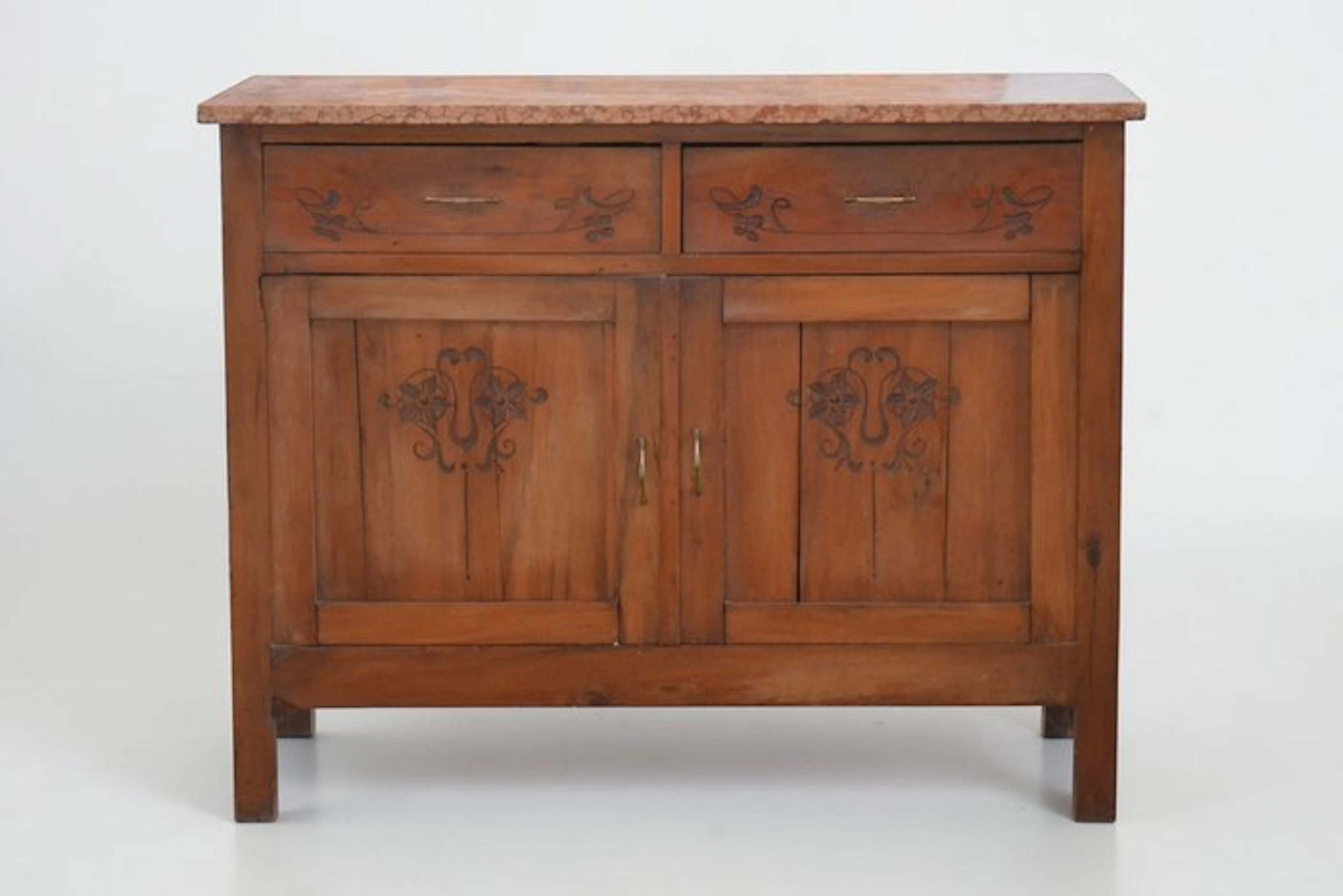 Credenza - Wood, Marble, Metal - Sideboard