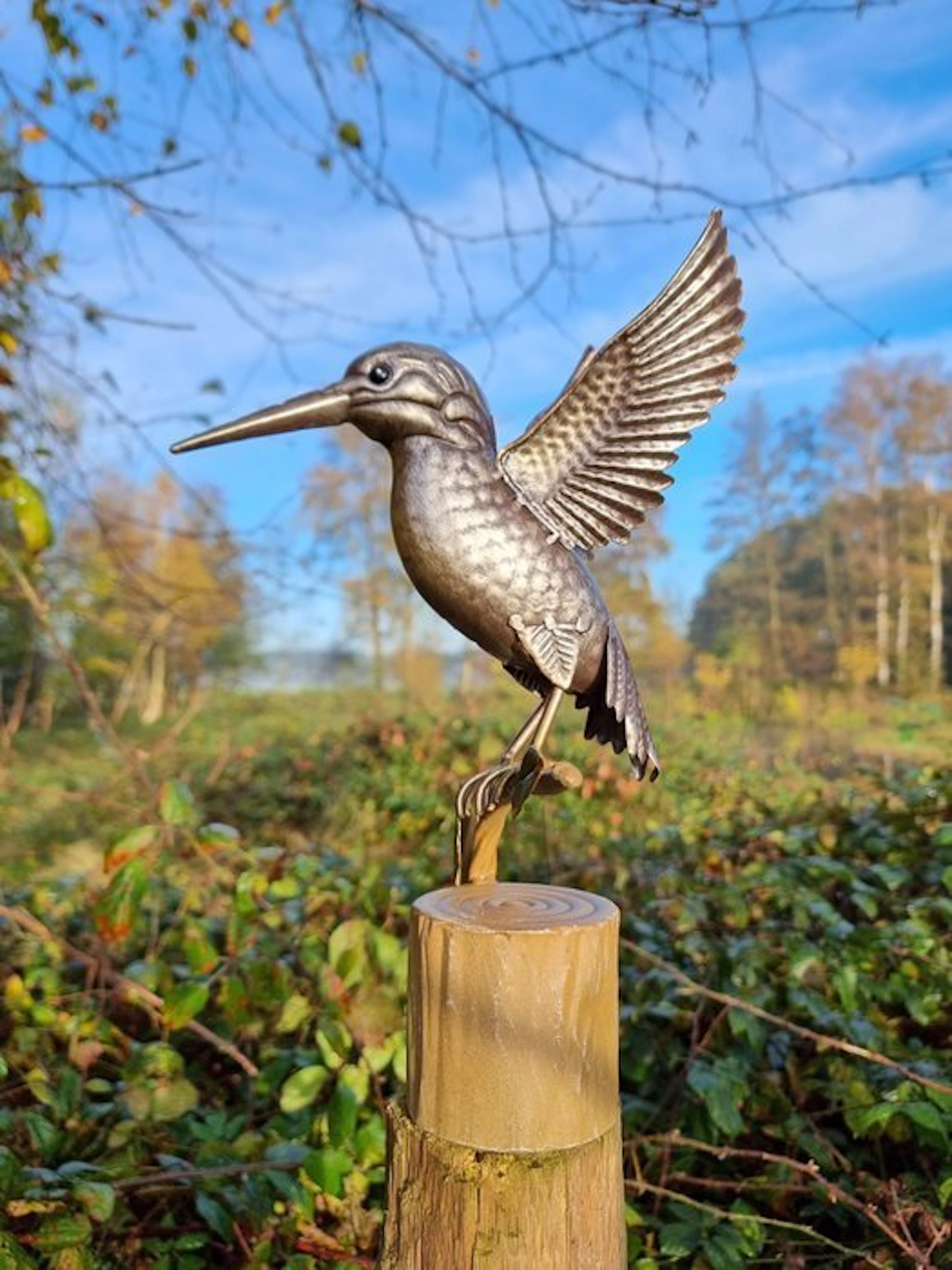 Figurine - Vliegende kolibrie - Beeldje - Natuurlijke vibe - Metaal - Metal
