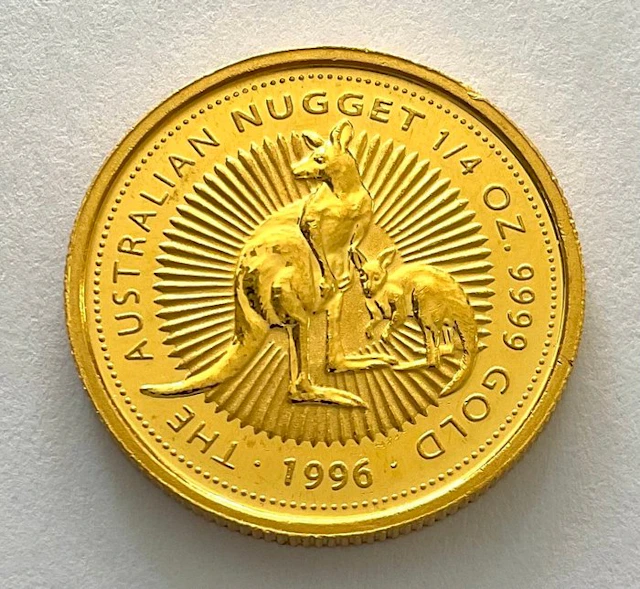 Australia. 25 Dollars 1996 - The Australian Nugget - 1/4 oz