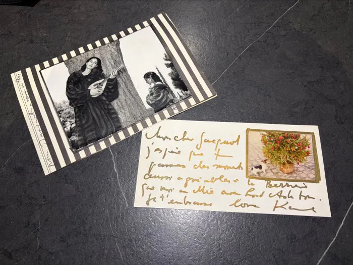 Karl Lagerfeld - Deux cartes postales et collages...