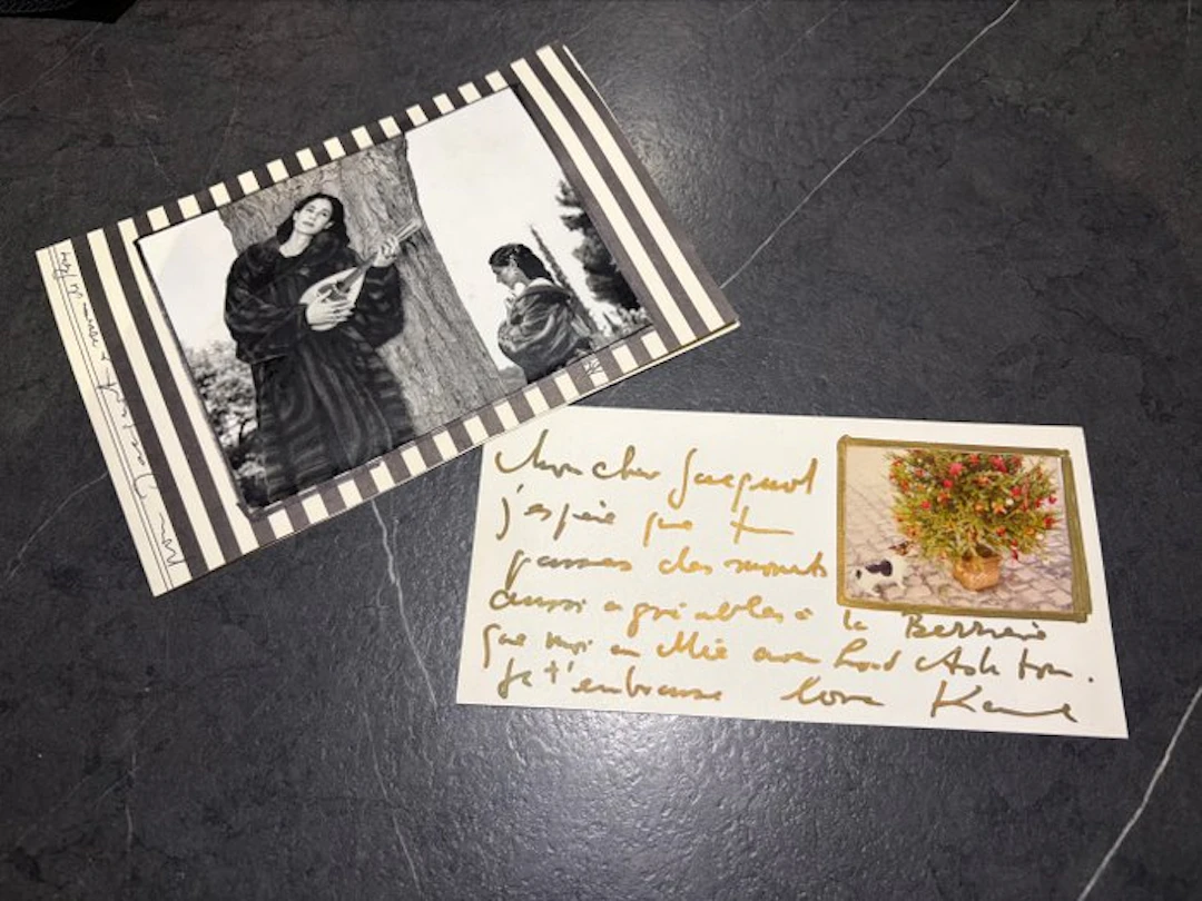 Karl Lagerfeld - Deux cartes postales et collages...