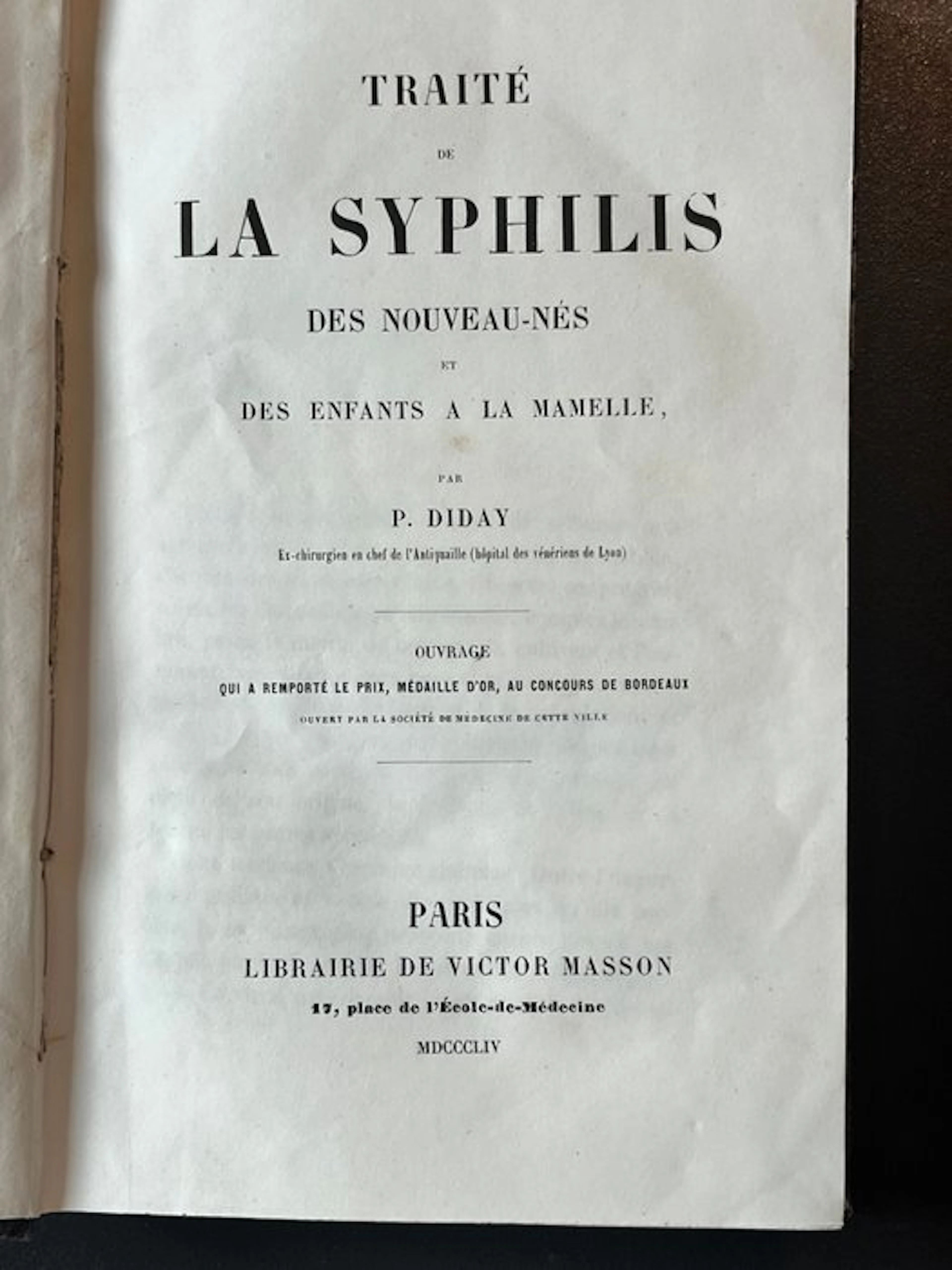P. Diday - Traité de la syphilis des nouveau-nés et des...