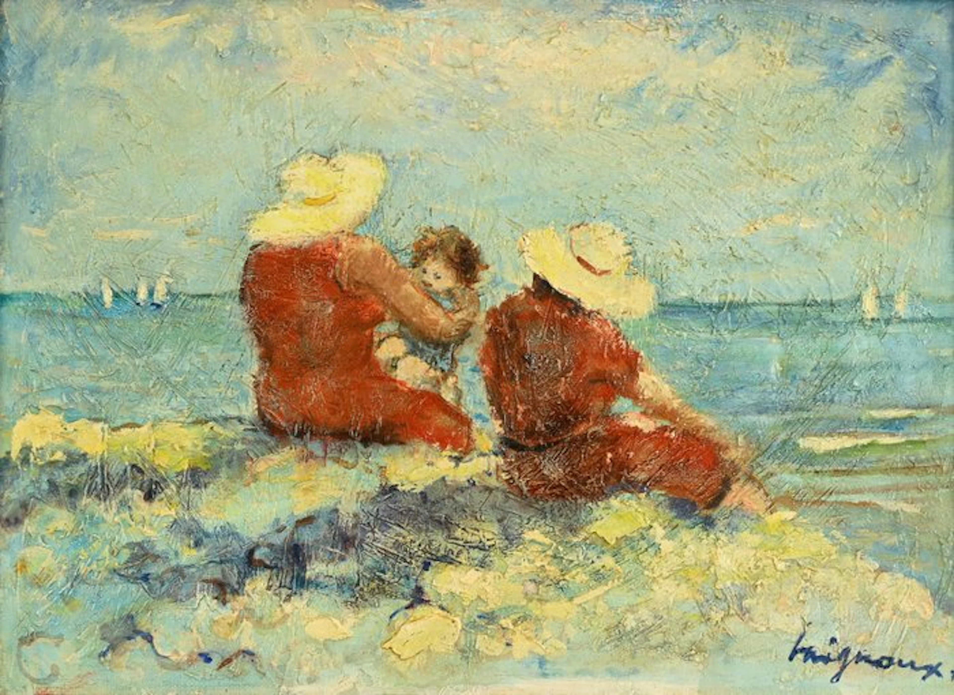 Claude Gaignoux (1924-2005) - À la plage