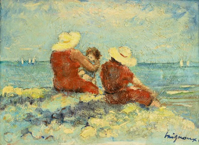 Claude Gaignoux (1924-2005) - À la plage