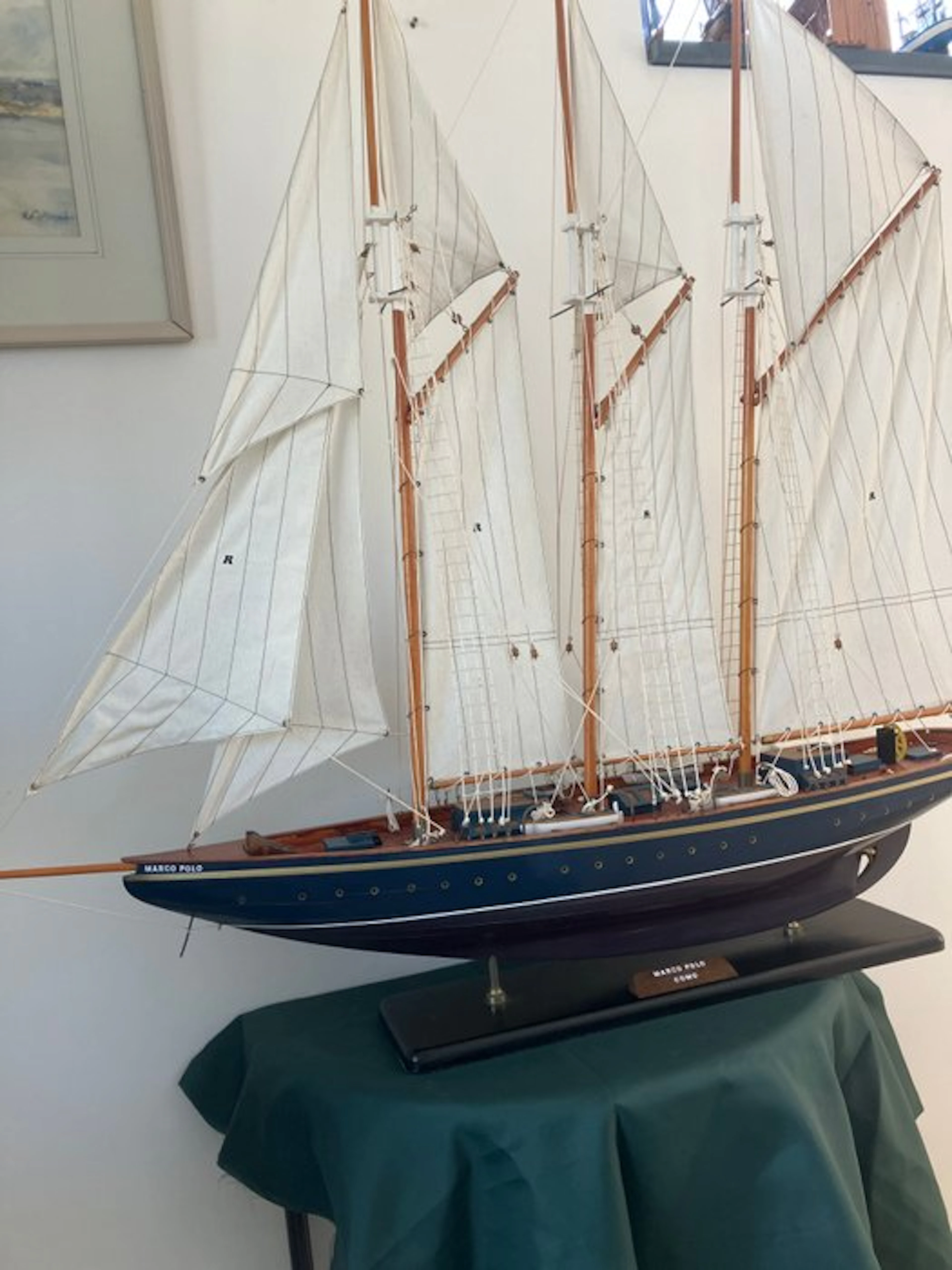 Maritime object - 110 cm Marco Polo Como - Wood, Cotton- Three-masted ship