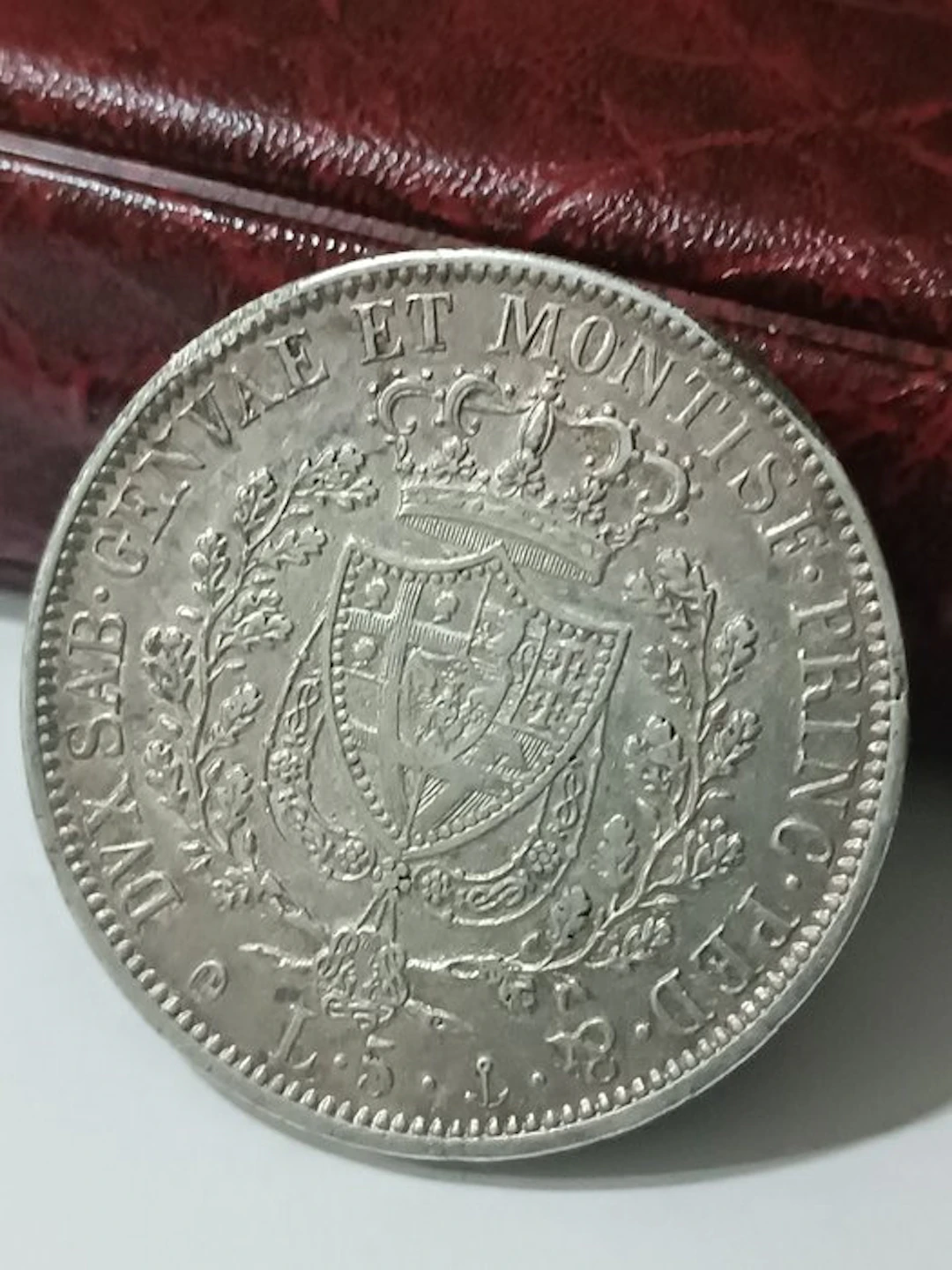 Italy, Kingdom of Sardinia Carlo Felice. 5 Lire 1827 Genova