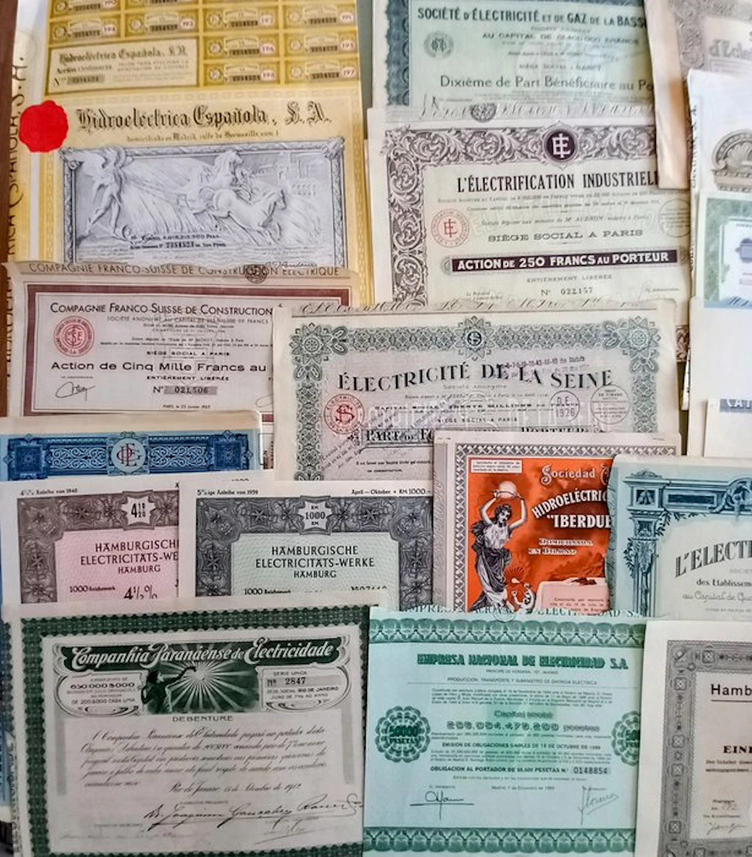 24 stocks and bonds of electric utility companies and...