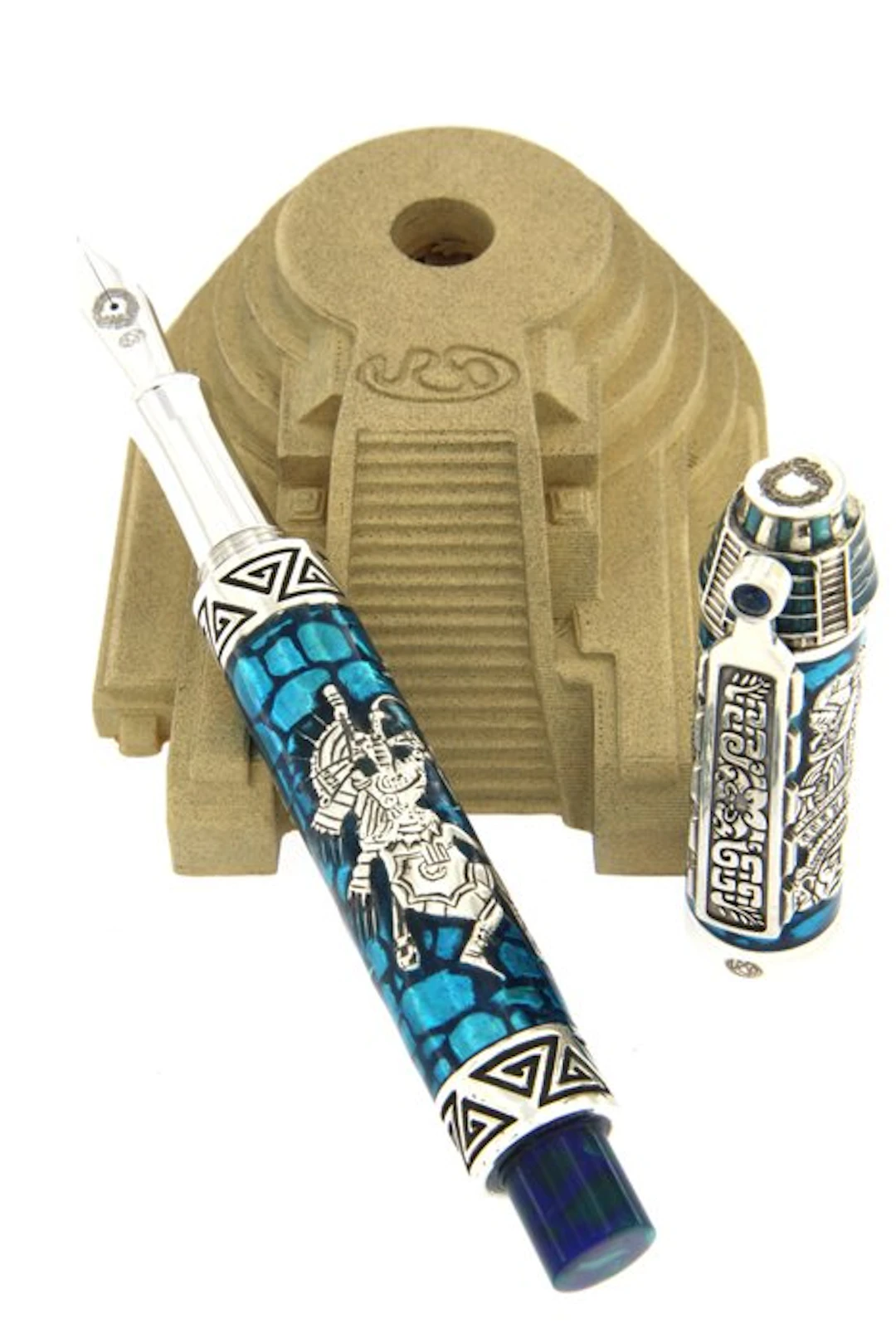 Urso - Fountain pen Aztec Civilizazion in sterling silver...