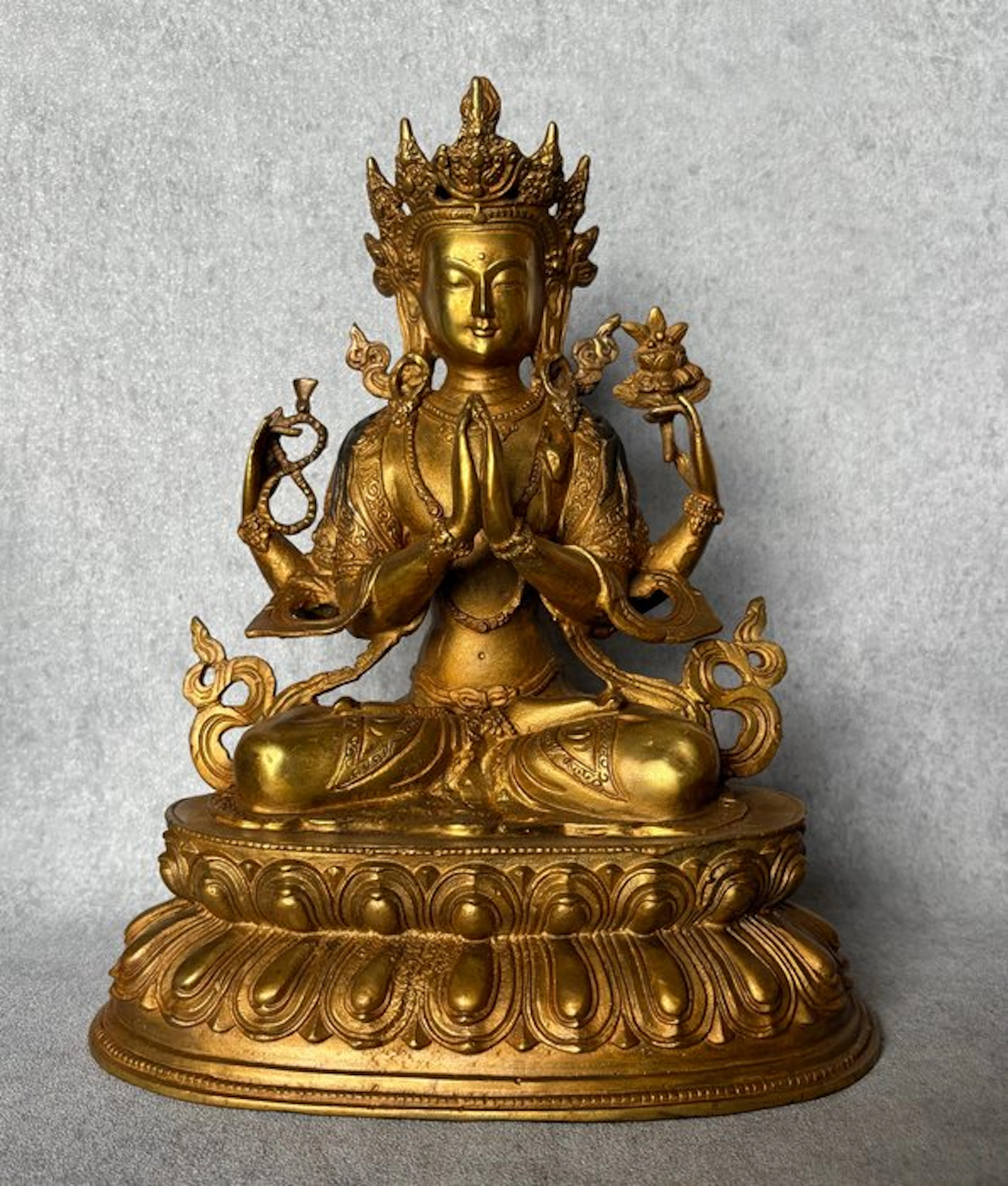 Exclusief Chenrezig standbeeld - Bronze - Asia