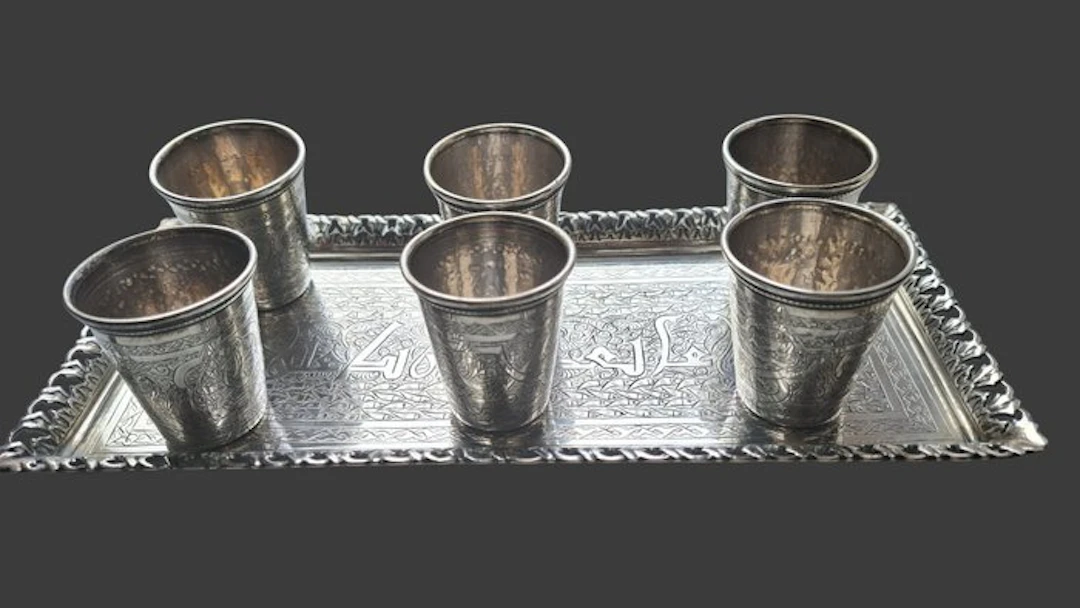 onbekend - onbekend - Liquor set for 6 (7) - .900 silver...