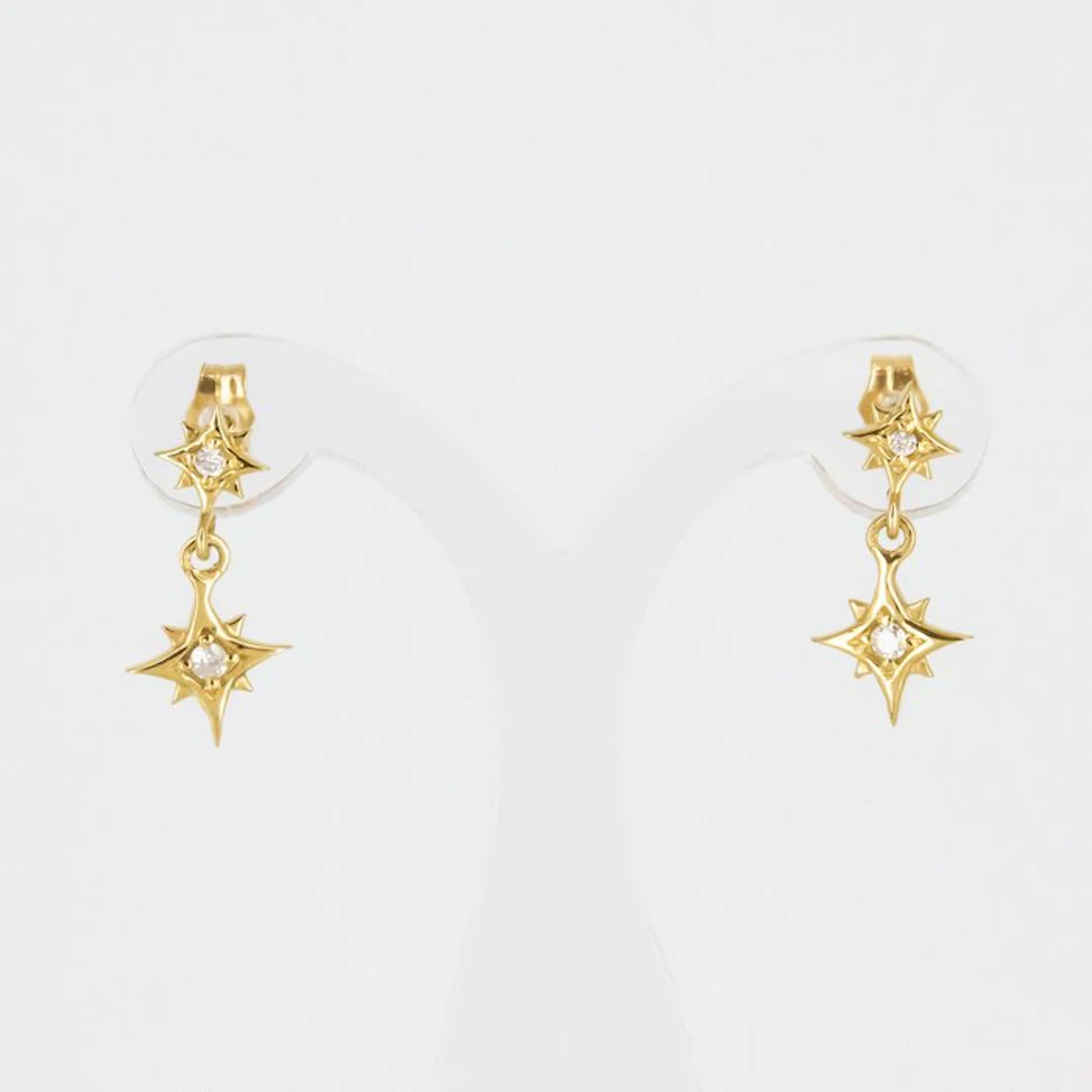 Earrings - 18 kt. Yellow gold Diamond (Natural)