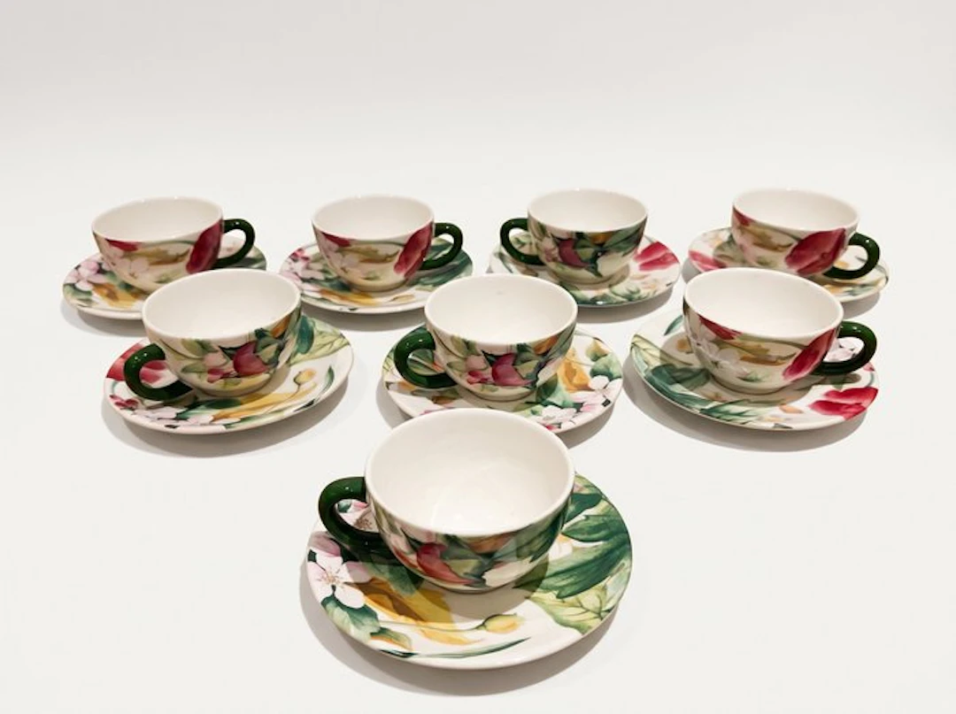Gien - Coffee and tea service (8) - Volupté - Earthenware...